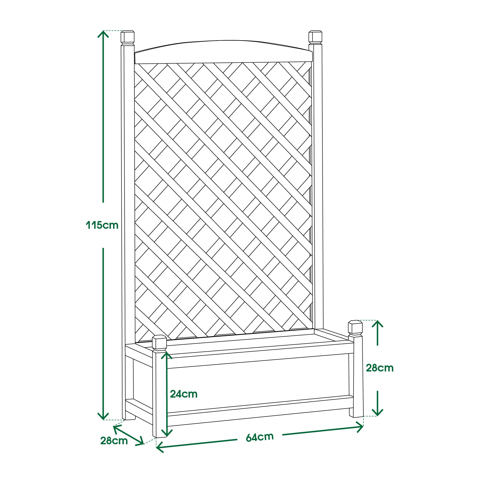 Jardinière MCombo avec treillis pour plantes grimpantes 0428