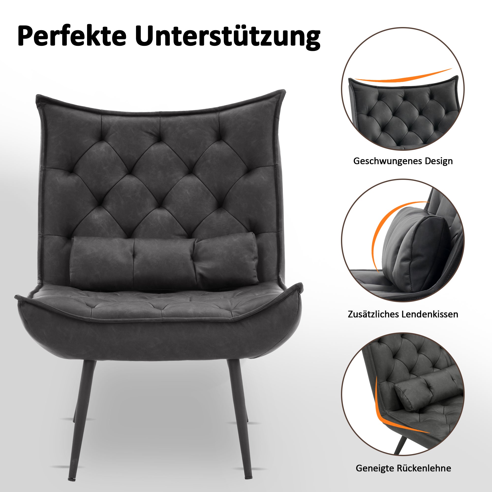 MCombo Relaxfauteuil Fernsehsessel Fauteuil Mikrofaser 4778, 4779, met / zonder Hocker