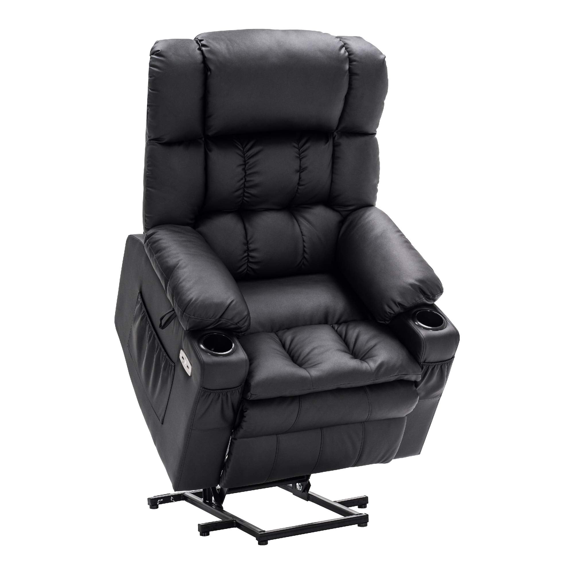 MCombo Poltrona relax elettrica a 3 motori con sistema di sollevamento assistito; schienale, poggiatesta e poggiapiedi regolabili in modo indipendente; inclinazione fino a 165°; cuscino della seduta in schiuma ad alta densità 35D (Modello 7546)