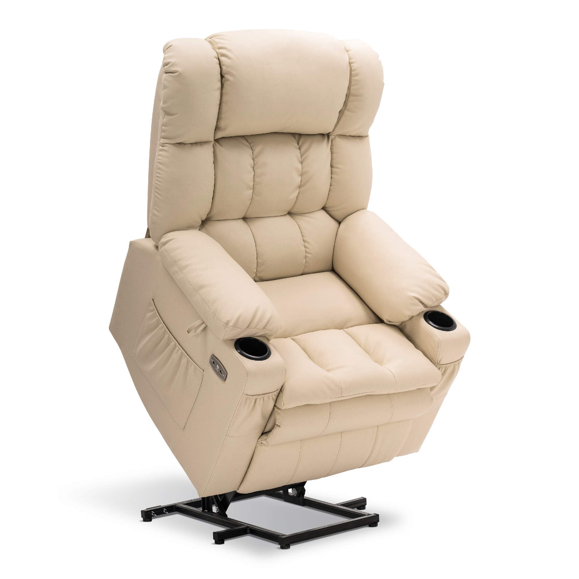 MCombo Poltrona relax elettrica a 3 motori con sistema di sollevamento assistito; schienale, poggiatesta e poggiapiedi regolabili in modo indipendente; inclinazione fino a 165°; cuscino della seduta in schiuma ad alta densità 35D (Modello 7546)