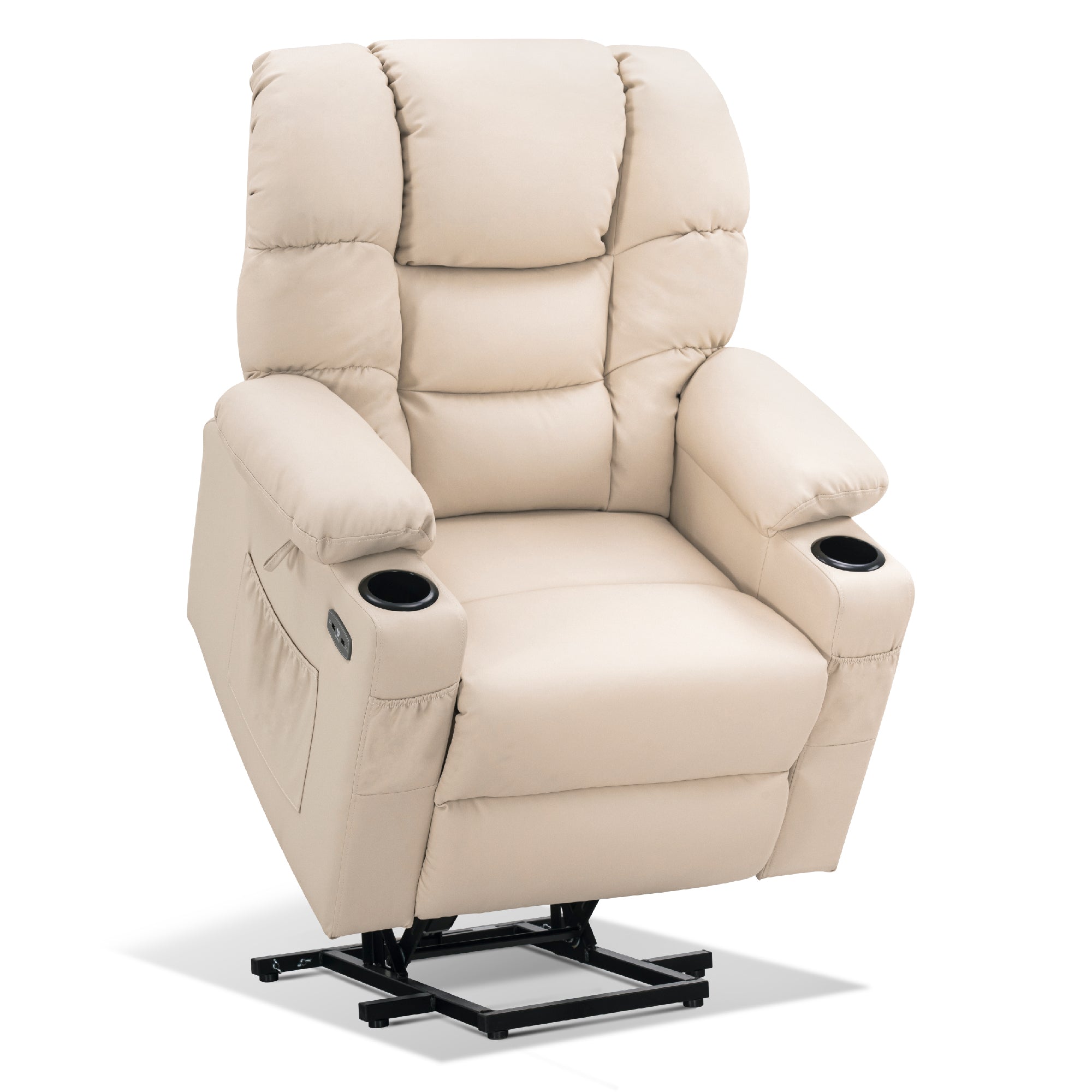 MCombo Poltrona relax elettrica con funzione di sollevamento 7550, dotata di 3 motori a regolazione indipendente, inclinazione fino a 170°, poggiapiedi esteso e porta USB; ideale per il soggiorno di anziani.