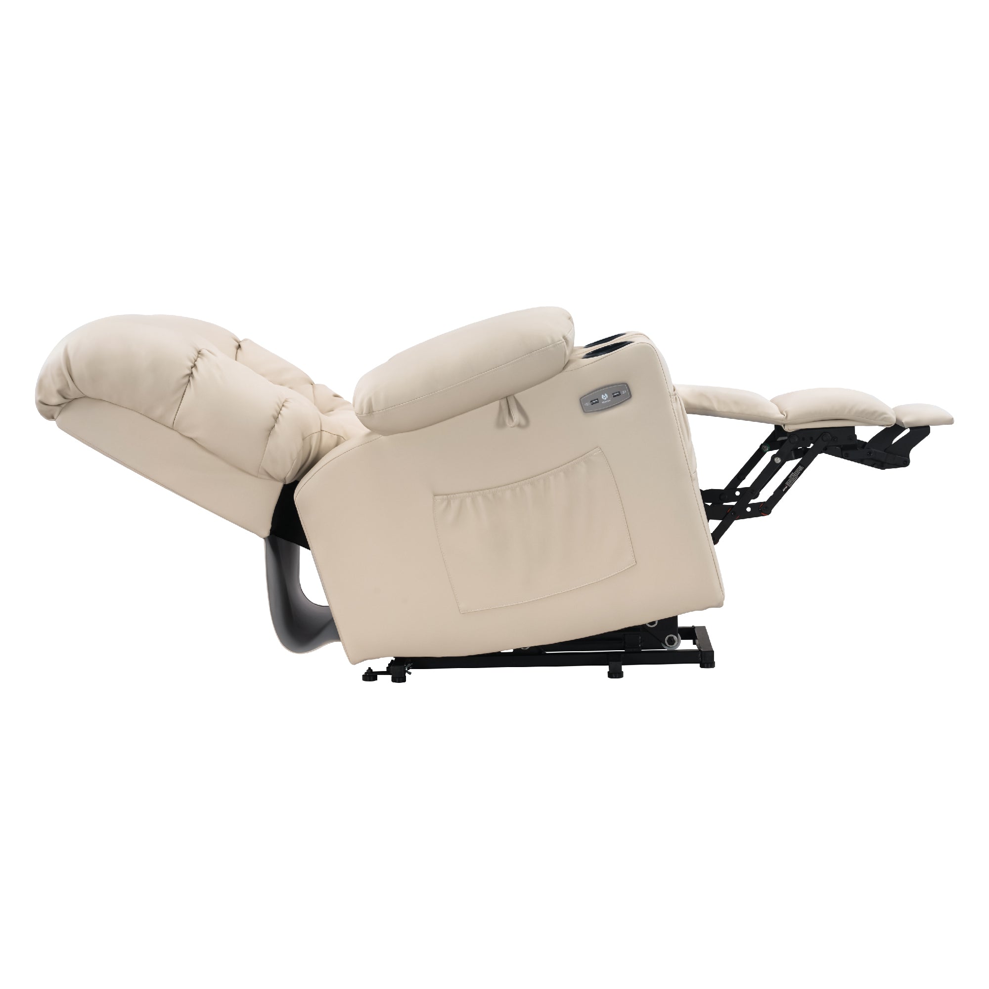 MCombo Poltrona relax elettrica con funzione di sollevamento 7550, dotata di 3 motori a regolazione indipendente, inclinazione fino a 170°, poggiapiedi esteso e porta USB; ideale per il soggiorno di anziani.