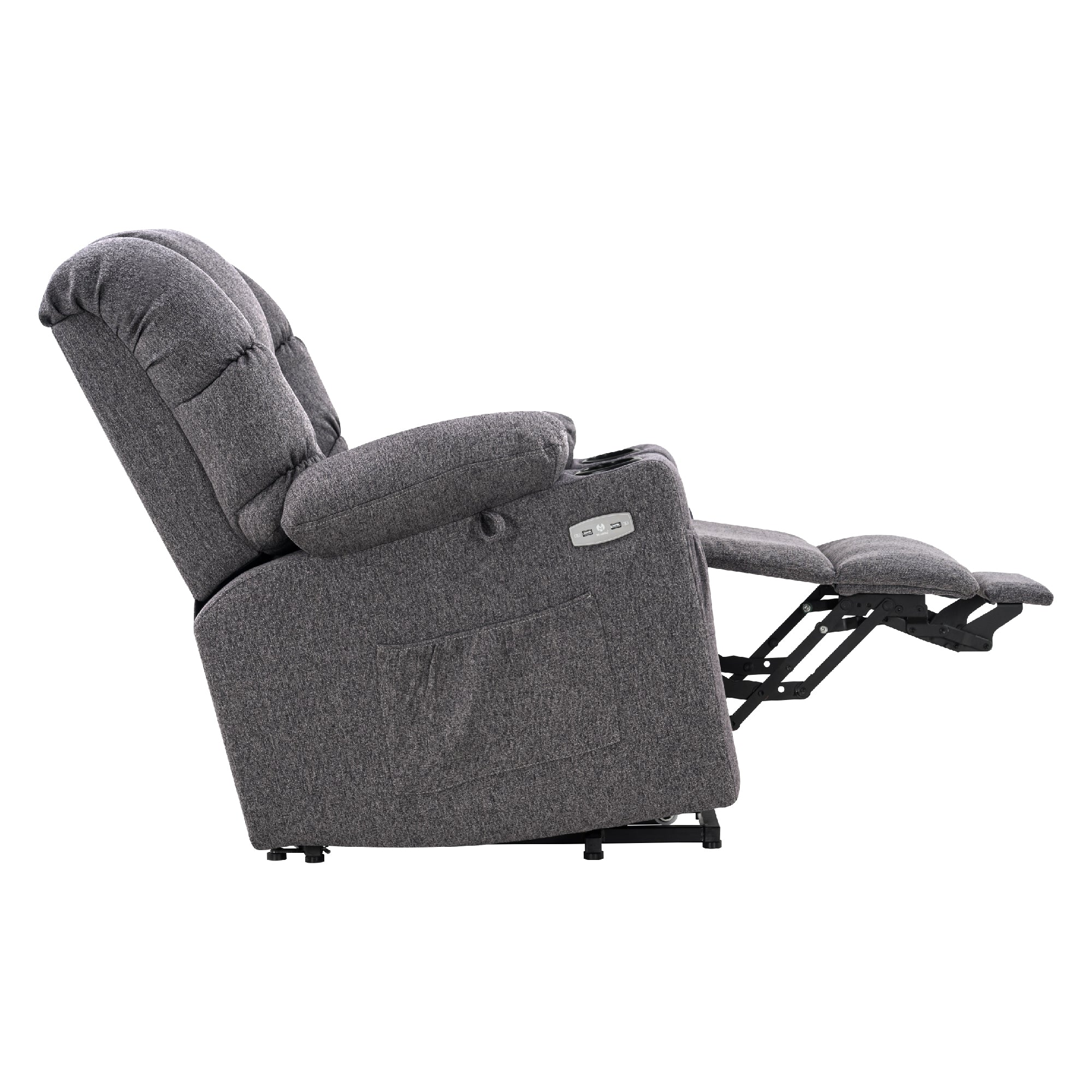 MCombo Poltrona relax elettrica con funzione di sollevamento 7550, dotata di 3 motori a regolazione indipendente, inclinazione fino a 170°, poggiapiedi esteso e porta USB; ideale per il soggiorno di anziani.