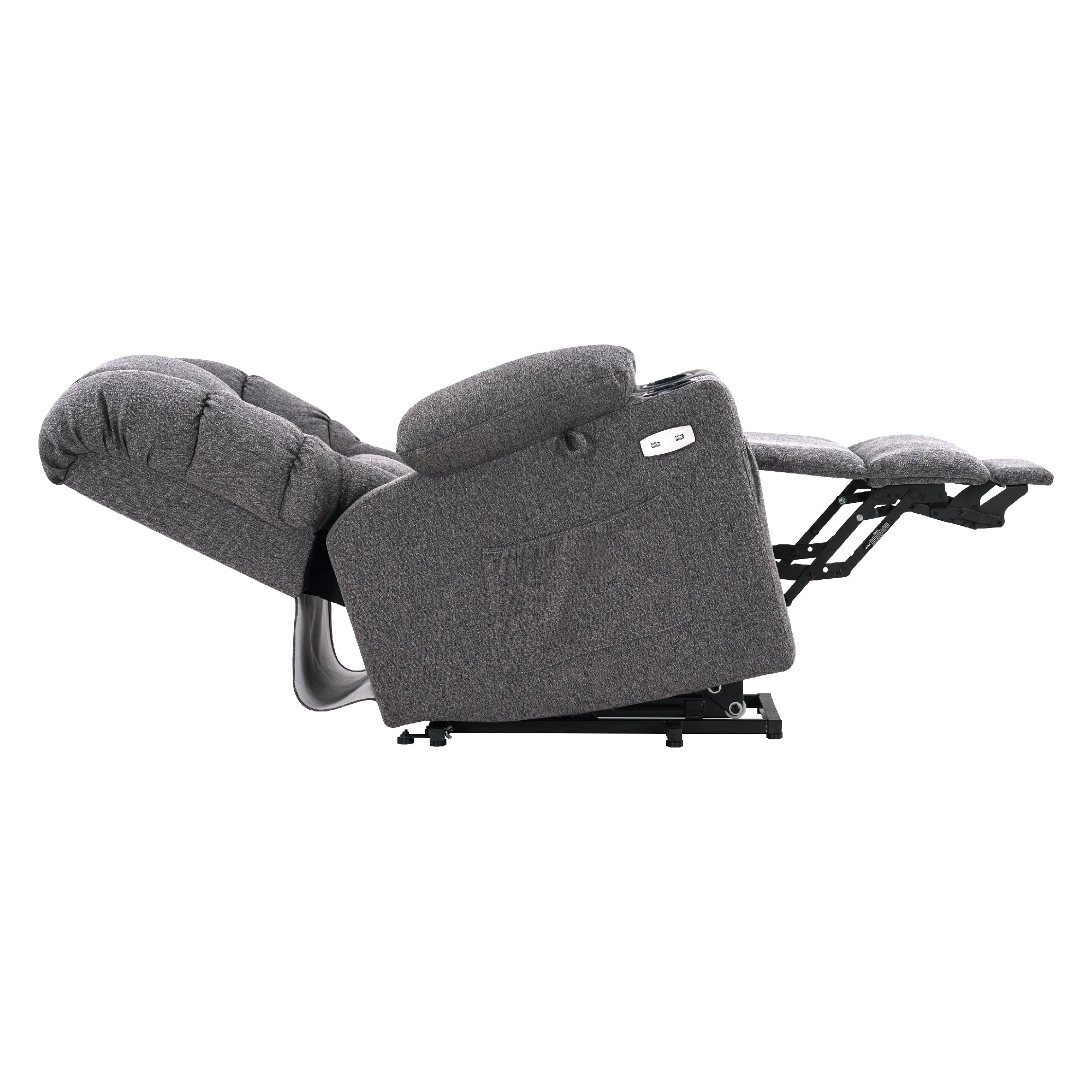 MCombo Poltrona relax elettrica con funzione di sollevamento 7550, dotata di 3 motori a regolazione indipendente, inclinazione fino a 170°, poggiapiedi esteso e porta USB; ideale per il soggiorno di anziani.