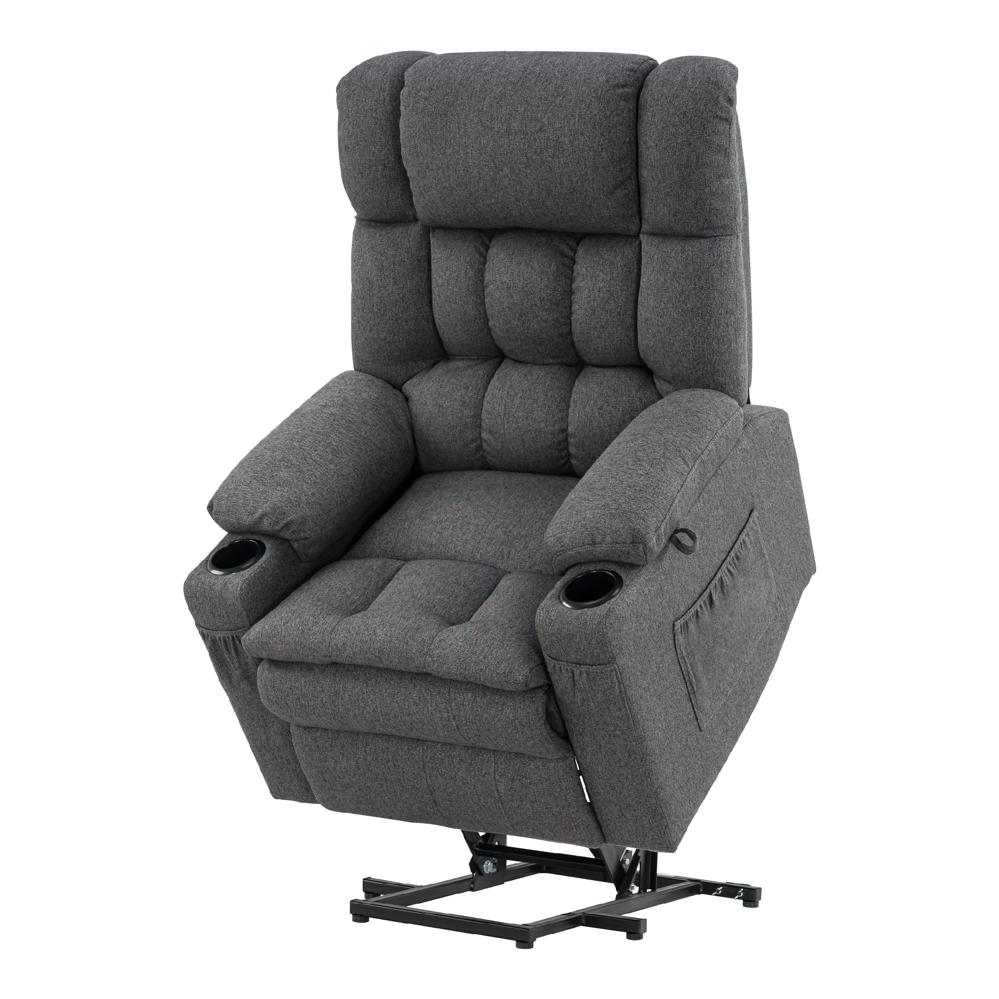 MCombo Poltrona relax elettrica a 3 motori con sistema di sollevamento assistito; schienale, poggiatesta e poggiapiedi regolabili in modo indipendente; inclinazione fino a 165°; cuscino della seduta in schiuma ad alta densità 35D (Modello 7546)
