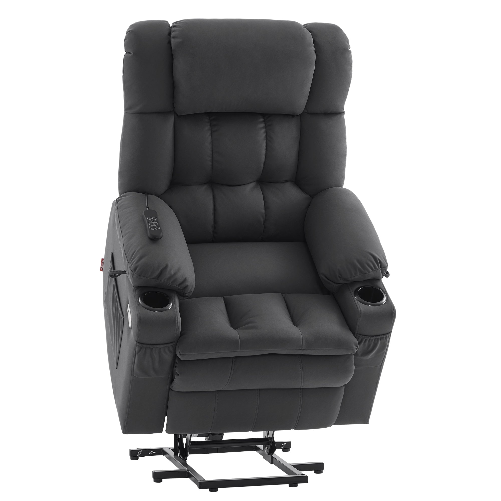 MCombo Poltrona relax elettrica a 3 motori con sistema di sollevamento assistito; schienale, poggiatesta e poggiapiedi regolabili in modo indipendente; inclinazione fino a 165°; cuscino della seduta in schiuma ad alta densità 35D (Modello 7546)