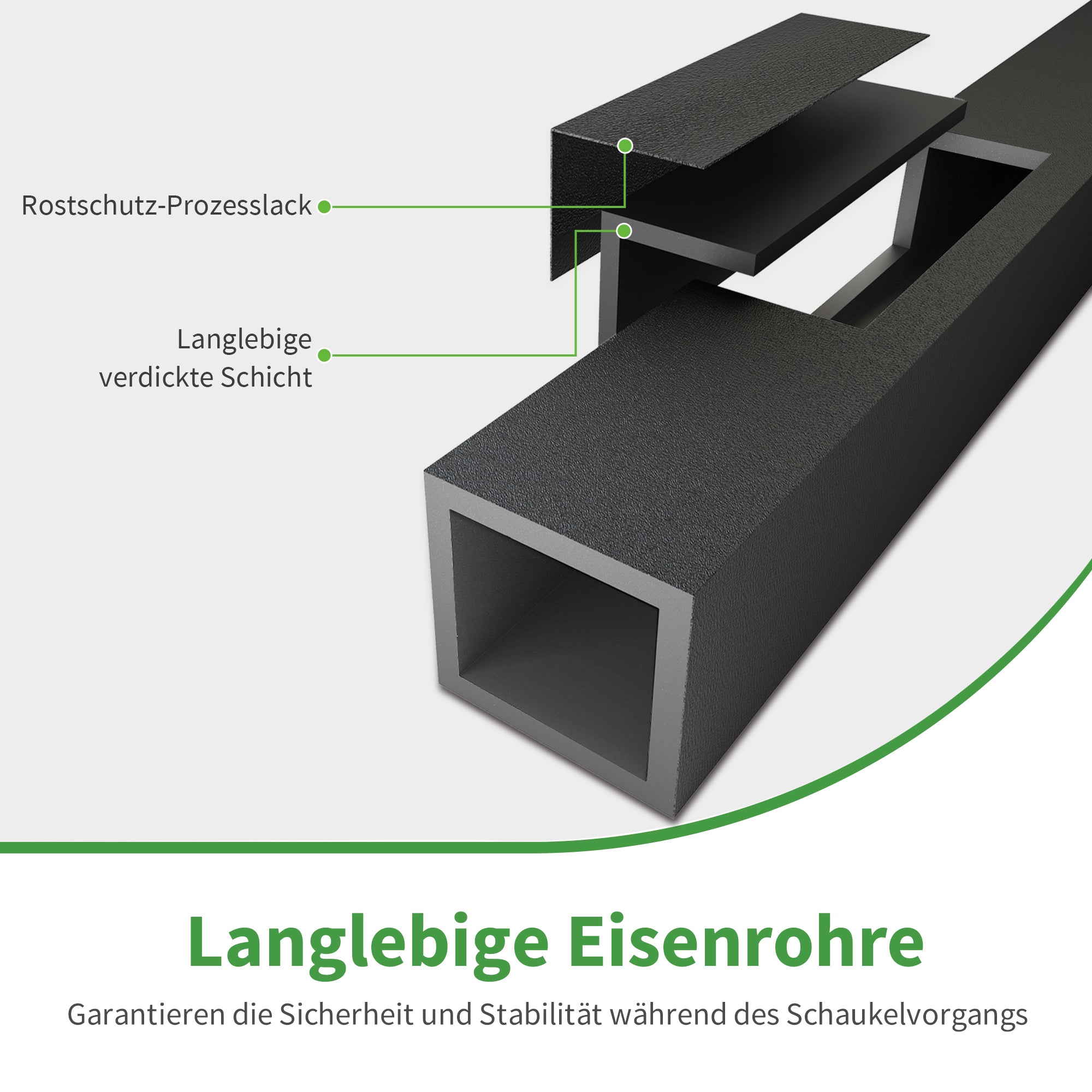 M MCombo Hollywoodschaukel 3-zits, tuinschommel met verstelbaar zonnescherm, schommelbank voor buiten, tuinligstoel weerbestendig, 300KG belastbaar, 132 x 188 x 182 cm, 8009 (Donkergrijs)