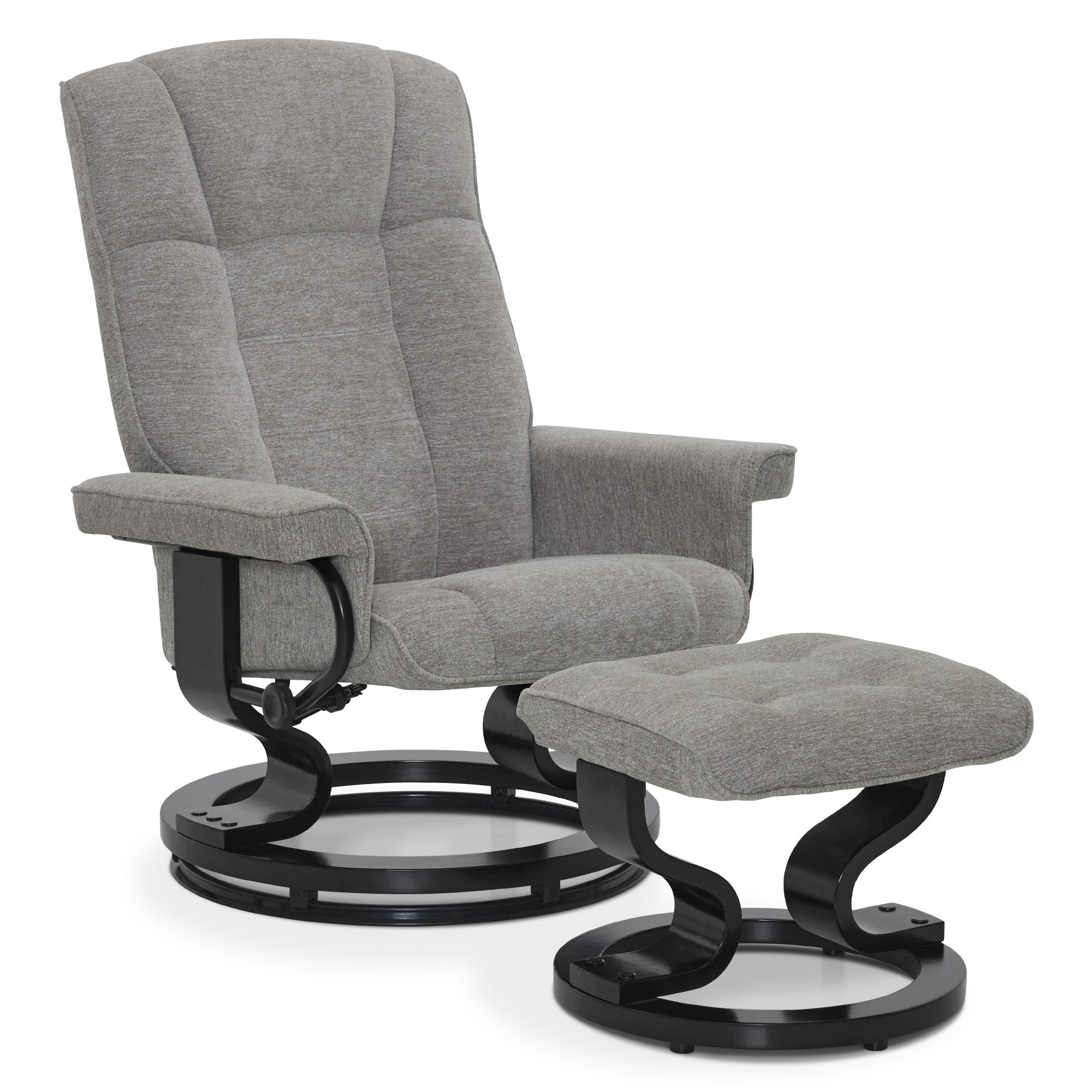 MCombo Poltrona relax con poggiapiedi, poltrona TV girevole a 360° con funzione reclinabile, poltrona TV con portata massima di 120 kg, moderna poltrona lounge per soggiorno, 9019