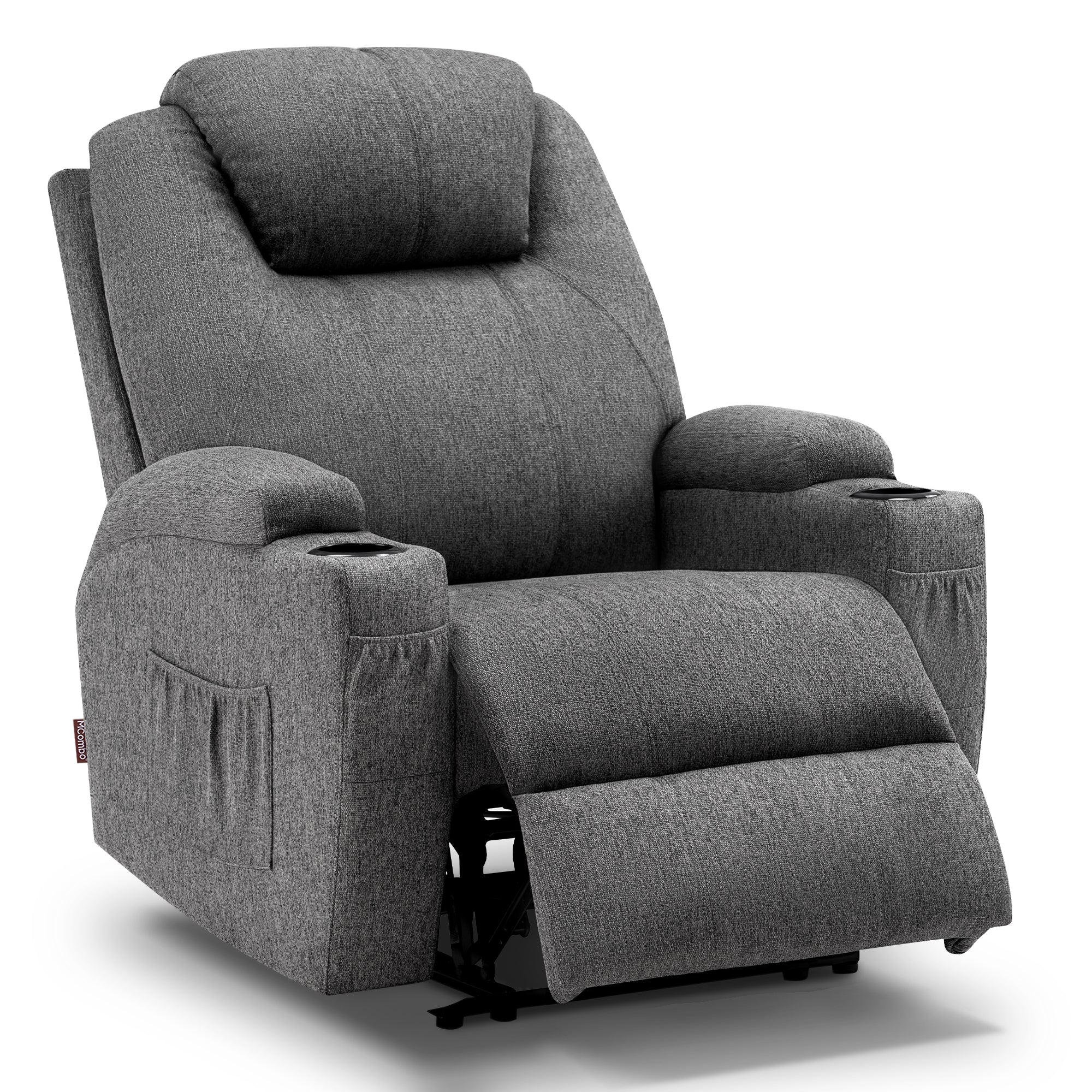 MCombo Poltrona relax elettrica, poltrona massaggiante, poltrona TV, funzione reclinabile, vibrazione, riscaldamento 7061