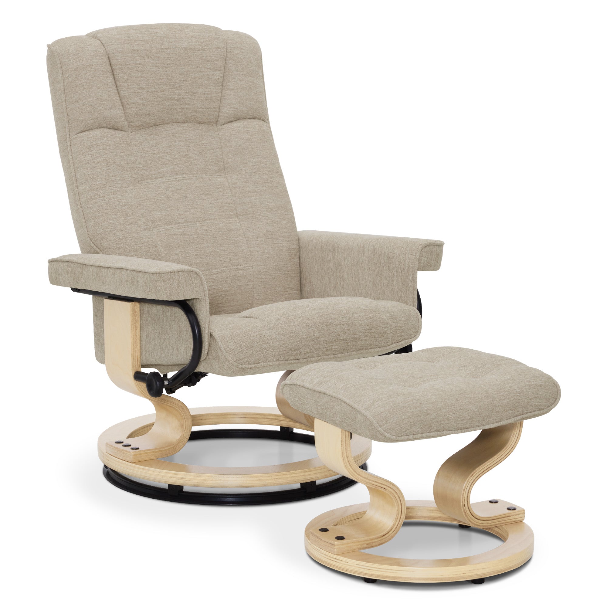 MCombo Poltrona relax con poggiapiedi, poltrona TV girevole a 360° con funzione reclinabile, poltrona TV con portata massima di 120 kg, moderna poltrona lounge per soggiorno, 9019