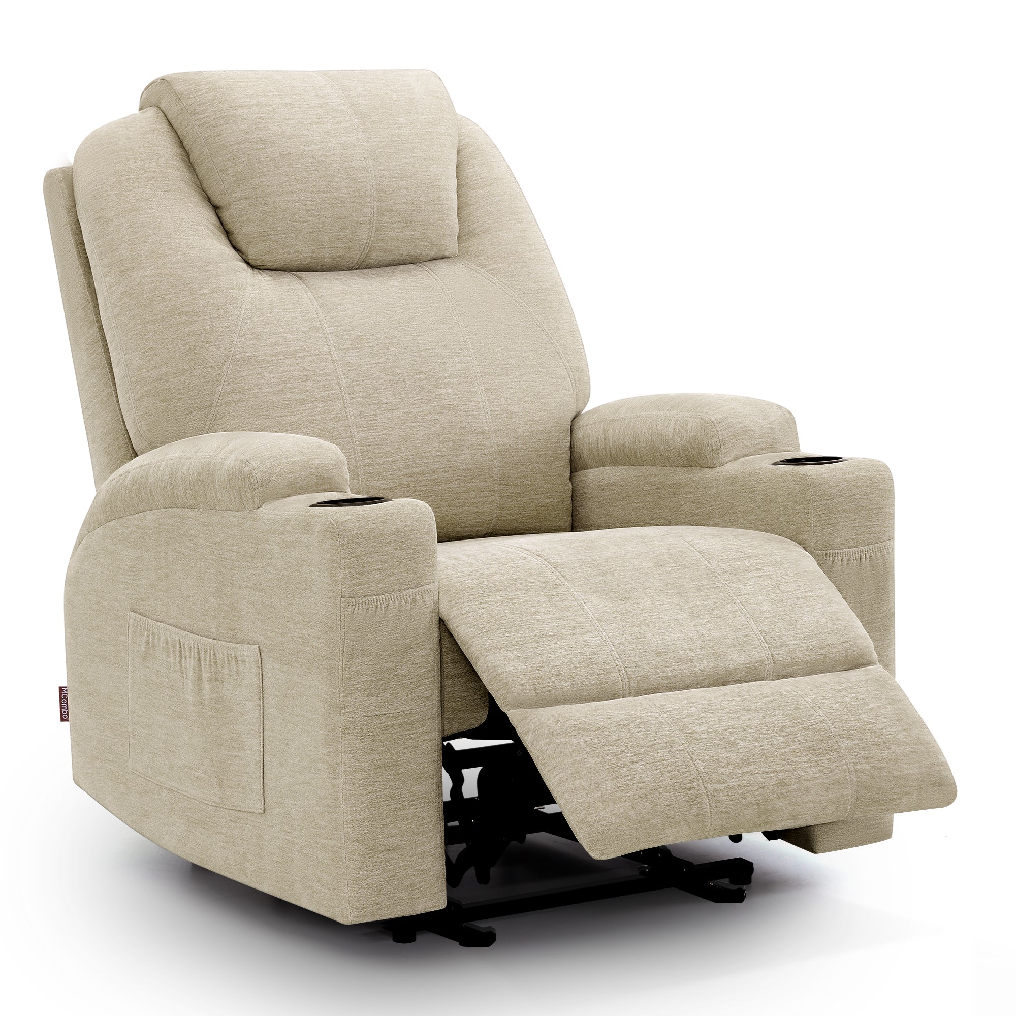 MCombo Poltrona relax elettrica, poltrona massaggiante, poltrona TV, funzione reclinabile, vibrazione, riscaldamento 7061