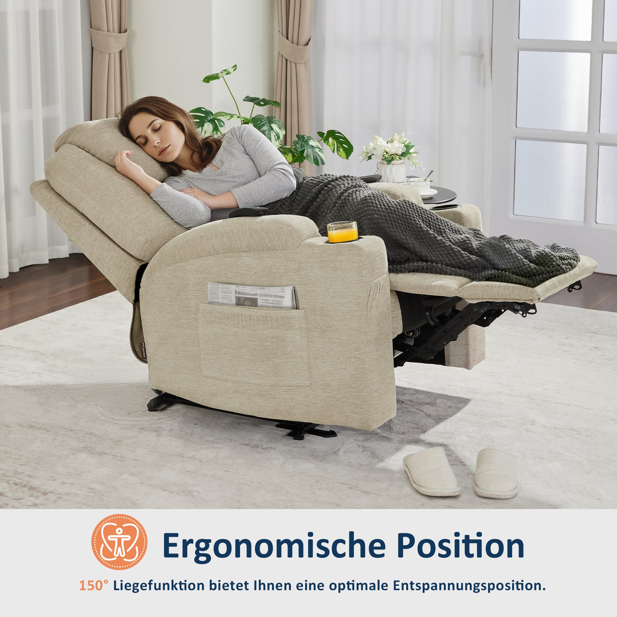 MCombo Poltrona relax elettrica, poltrona massaggiante, poltrona TV, funzione reclinabile, vibrazione, riscaldamento 7061