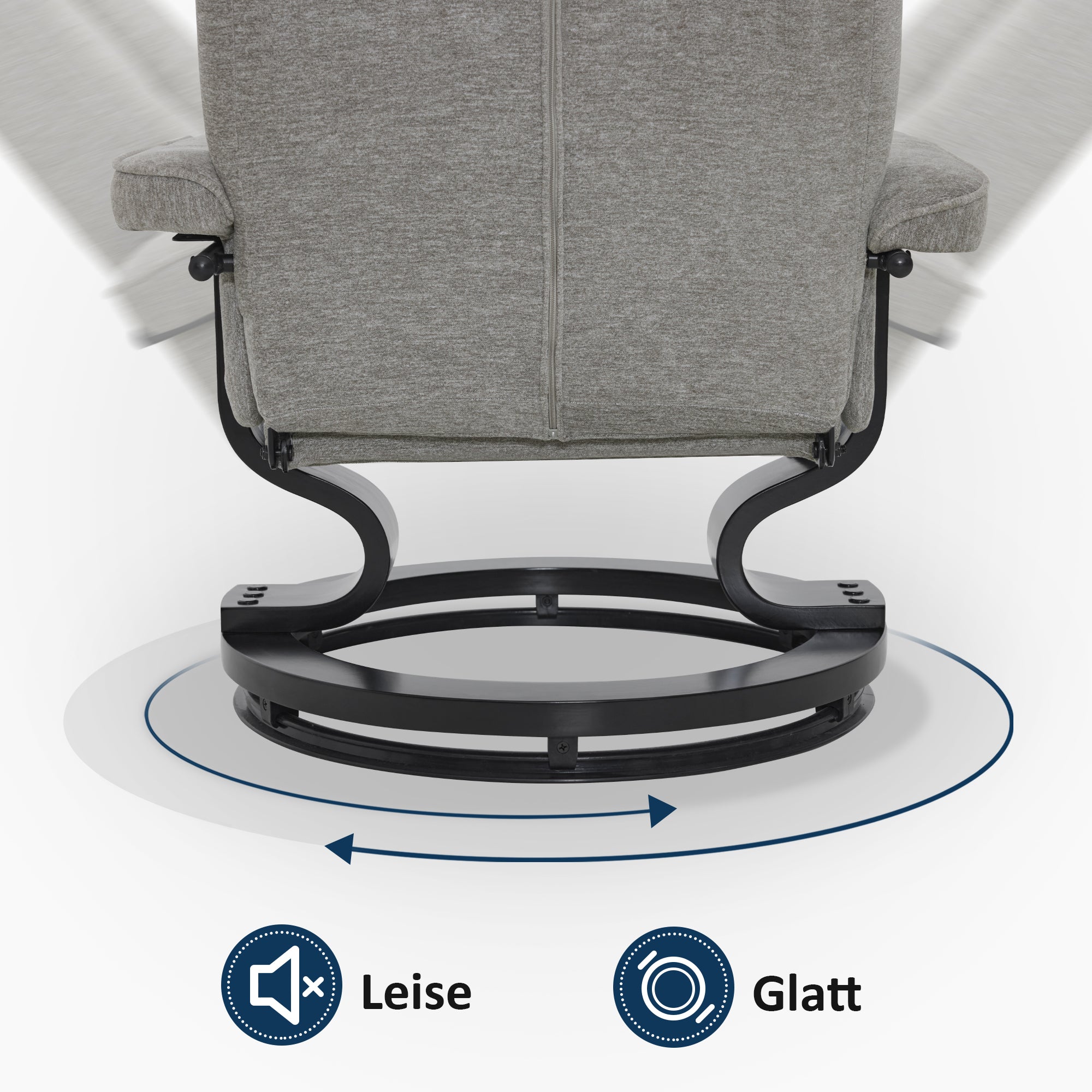 MCombo Poltrona relax con poggiapiedi, poltrona TV girevole a 360° con funzione reclinabile, poltrona TV con portata massima di 120 kg, moderna poltrona lounge per soggiorno, 9019