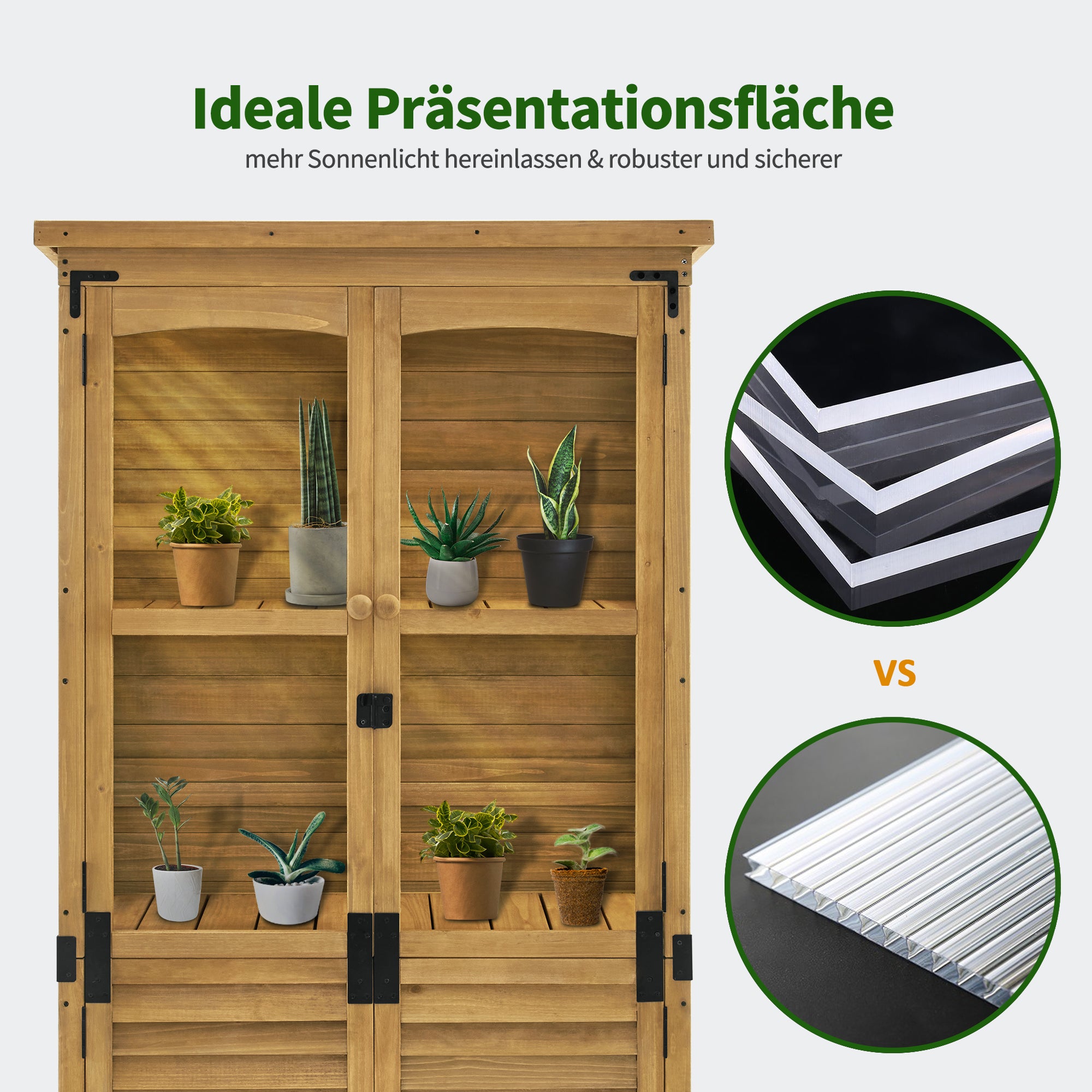 M MCombo Tuinkast Hout, Weerbestendig Gereedschapsgebouw Klein, Buiten Tuinhuis Gereedschuur voor Buitenruimte Terras Balkon, 0120, 87×46×160 cm