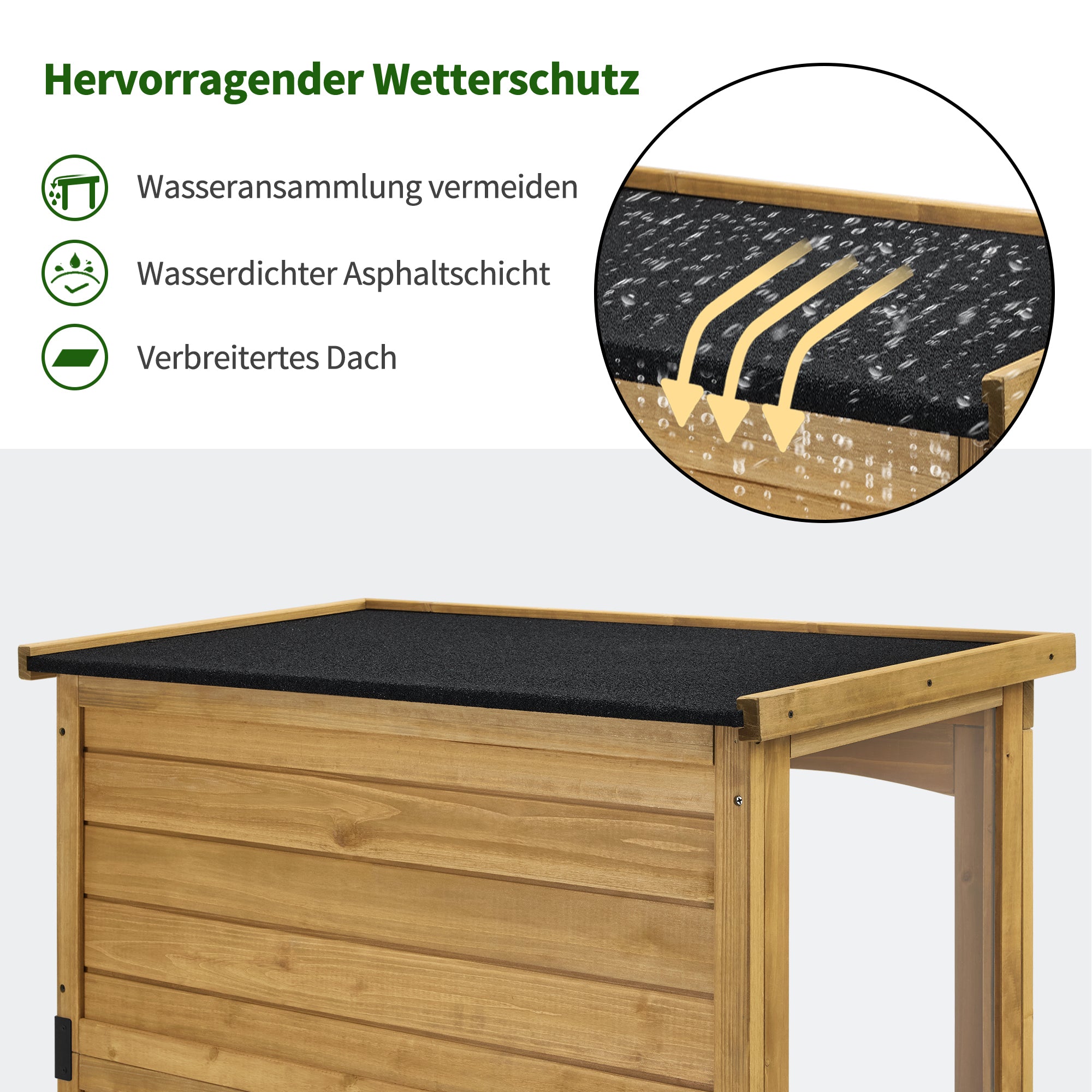 M MCombo Tuinkast Hout, Weerbestendig Gereedschapsgebouw Klein, Buiten Tuinhuis Gereedschuur voor Buitenruimte Terras Balkon, 0120, 87×46×160 cm