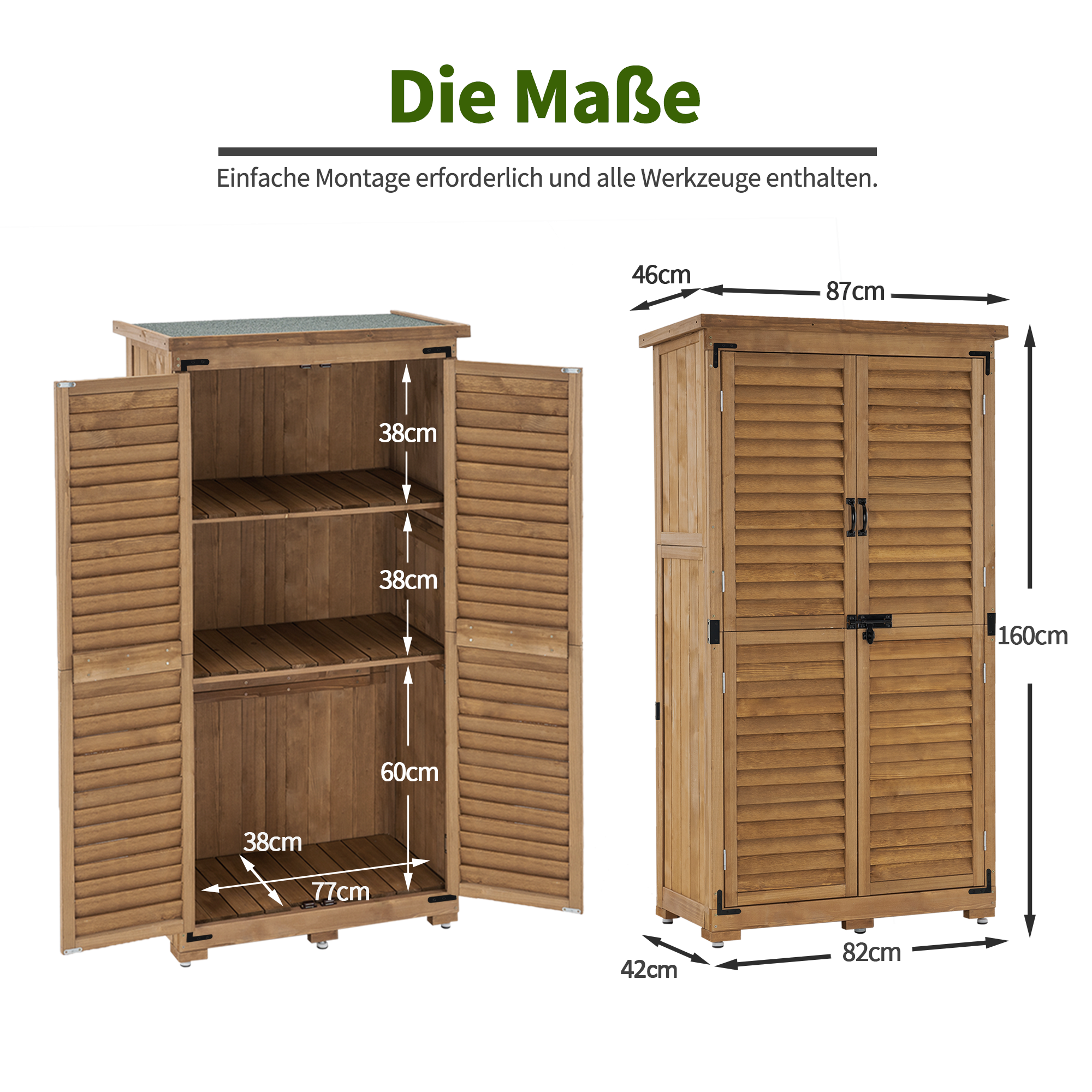 MCombo Tuinkast Gereedschapsgebouw Gereedschapschuur Tuin Schuur Kast Hout 0870