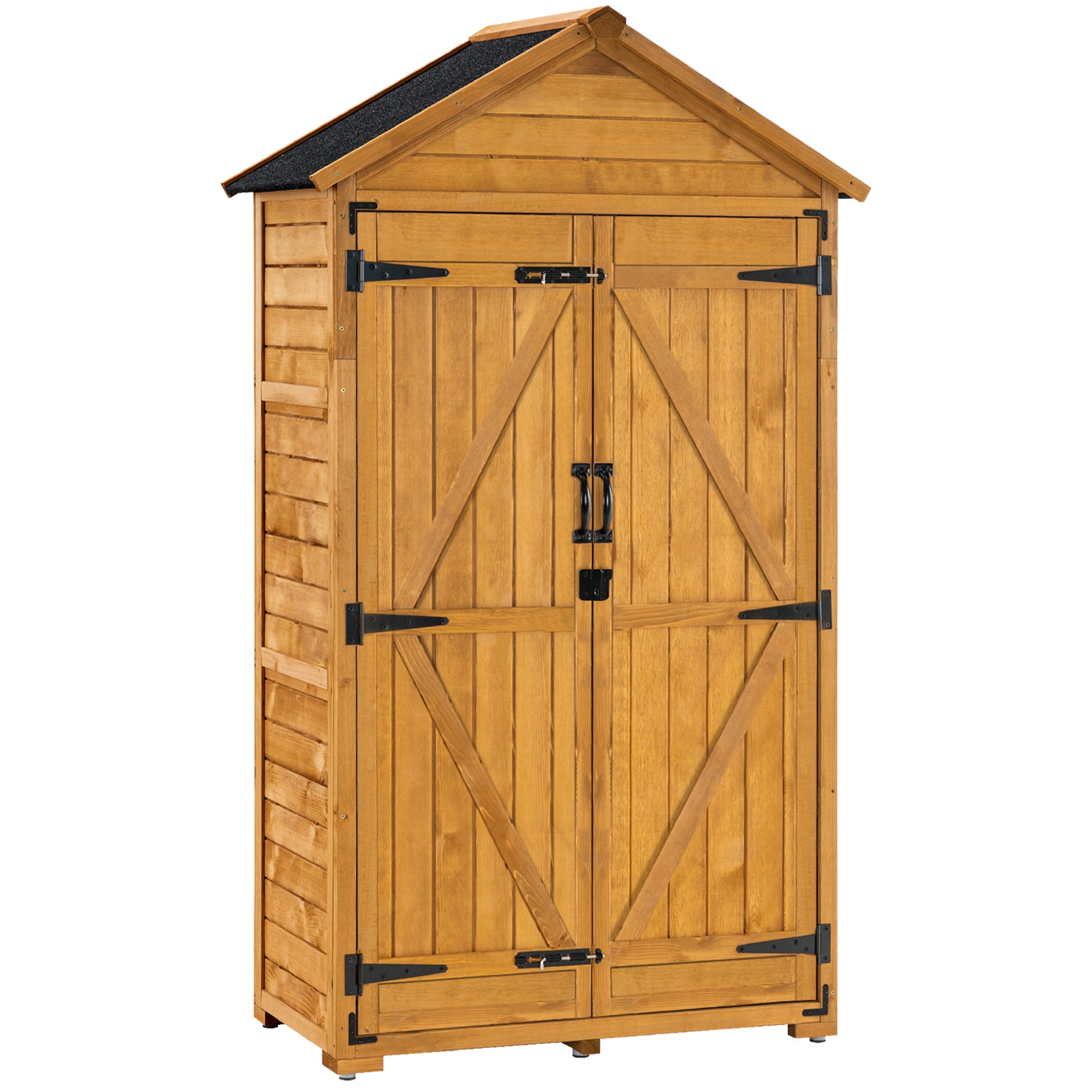 MCombo Tuinkast Gereedschapschuur Gereedschapskast Outdoor-kast Tuinbox met Zadelkap van Hout Grijs/Natuur 1000