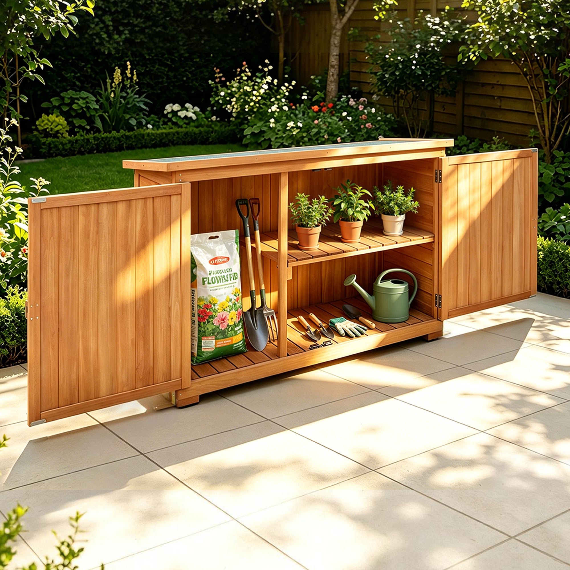 MCombo Armadio da giardino per esterni – Armadio portautensili / Casetta in legno per attrezzi 1280