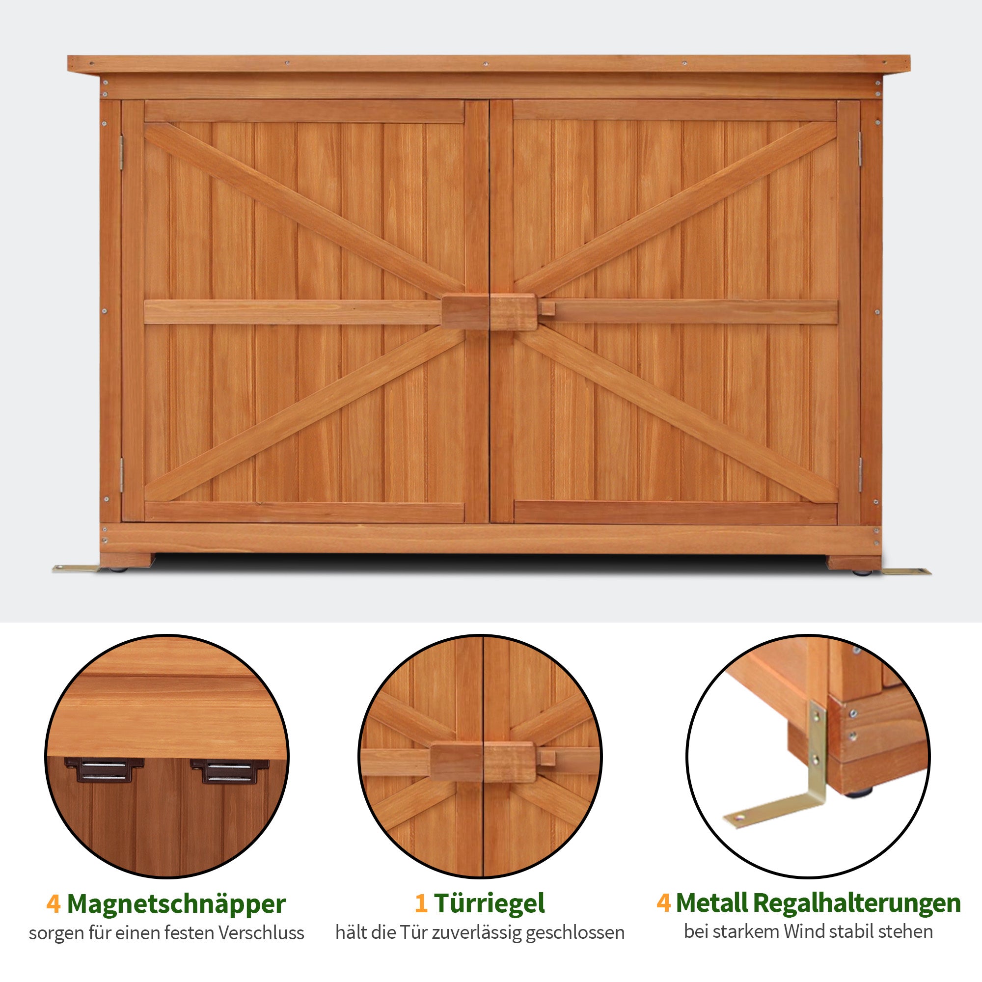 MCombo Armadio da giardino per esterni – Armadio portautensili / Casetta in legno per attrezzi 1280