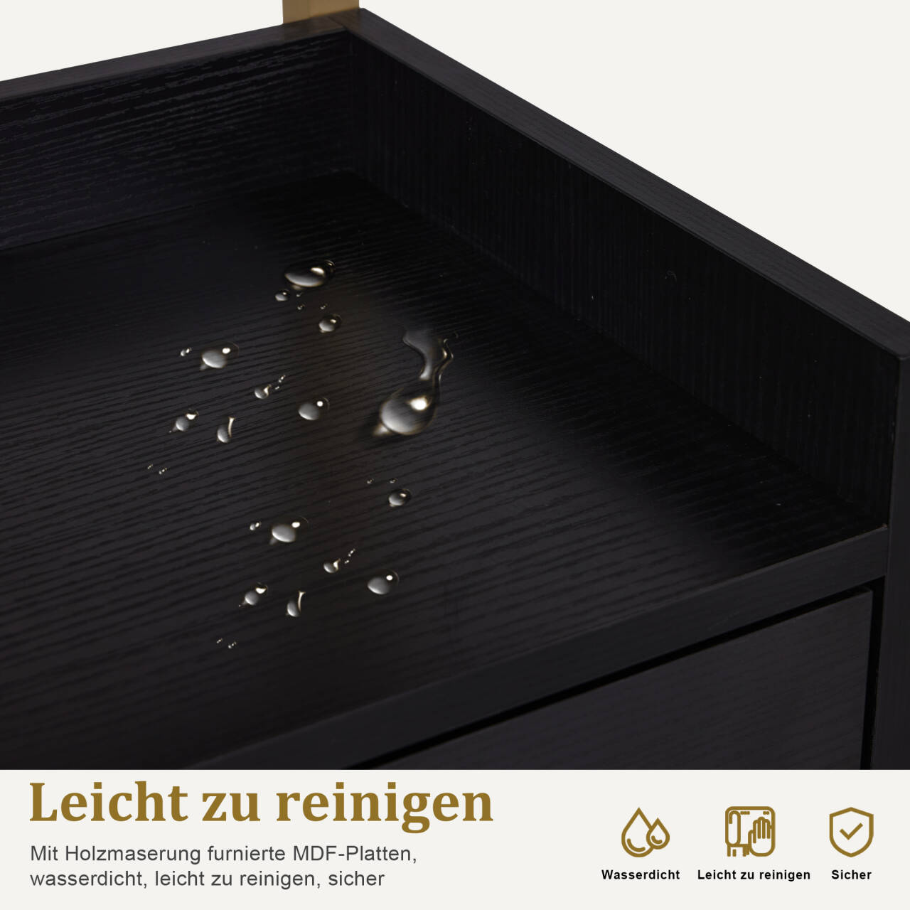 MCombo Carrello con ruote e 2 cassetti, carrello di servizio con 2 ripiani, carrello da lavoro moderno per bagno e soggiorno, 32x37x87 cm, 0029