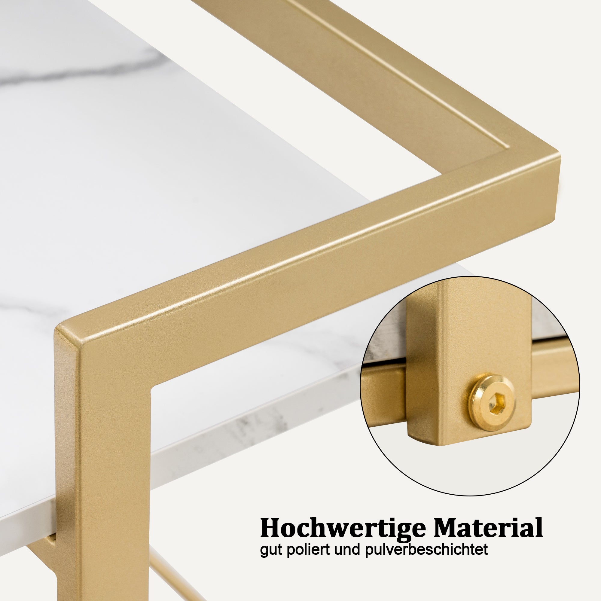 M MCombo Servierwagen met wielen, keukenwagen barwagen met metalen frame, moderne rollwagen multifunctionele wagen met 3 niveaus, voor keuken, badkamer, woonkamer, kantoor, 33*43*75cm, 0033