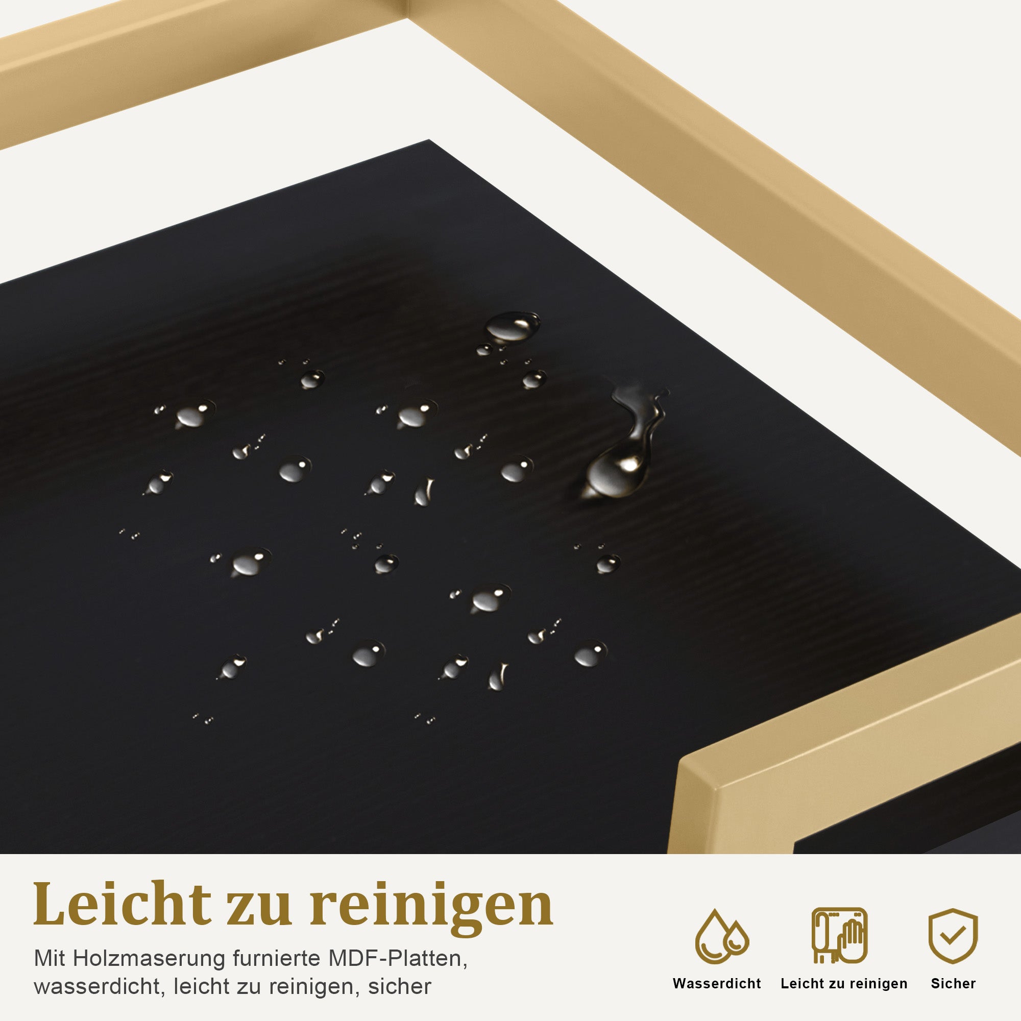 M MCombo Servierwagen met wielen, keukenwagen barwagen met metalen frame, moderne rollwagen multifunctionele wagen met 3 niveaus, voor keuken, badkamer, woonkamer, kantoor, 33*43*75cm, 0033