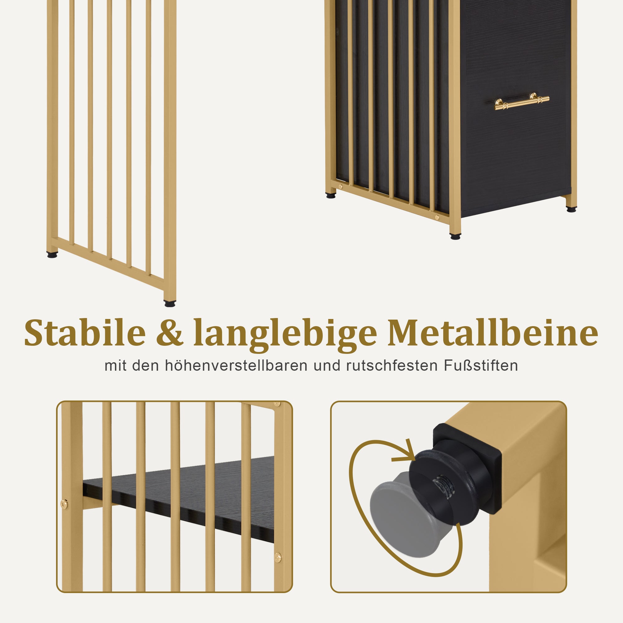 M MCombo Bureau met 3 lades, Nageltafel van hout met metalen frame, Manicure tafel, Make-up tafel zonder spiegel Modern, Computer bureau met plank voor de woonkamer, 43x108x125cm, 2420
