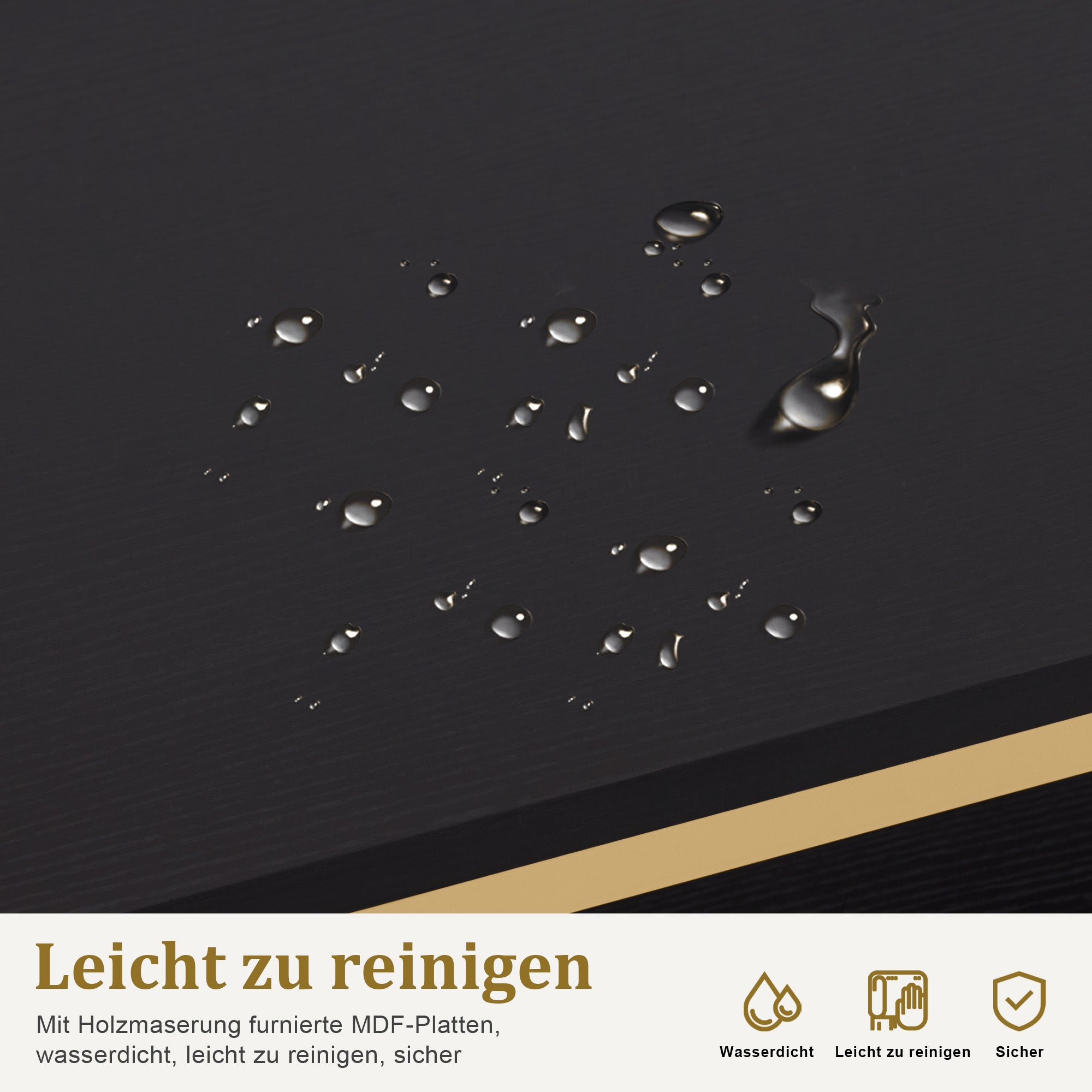 M MCombo Bureau met 3 lades, Nageltafel van hout met metalen frame, Manicure tafel, Make-up tafel zonder spiegel Modern, Computer bureau met plank voor de woonkamer, 43x108x125cm, 2420