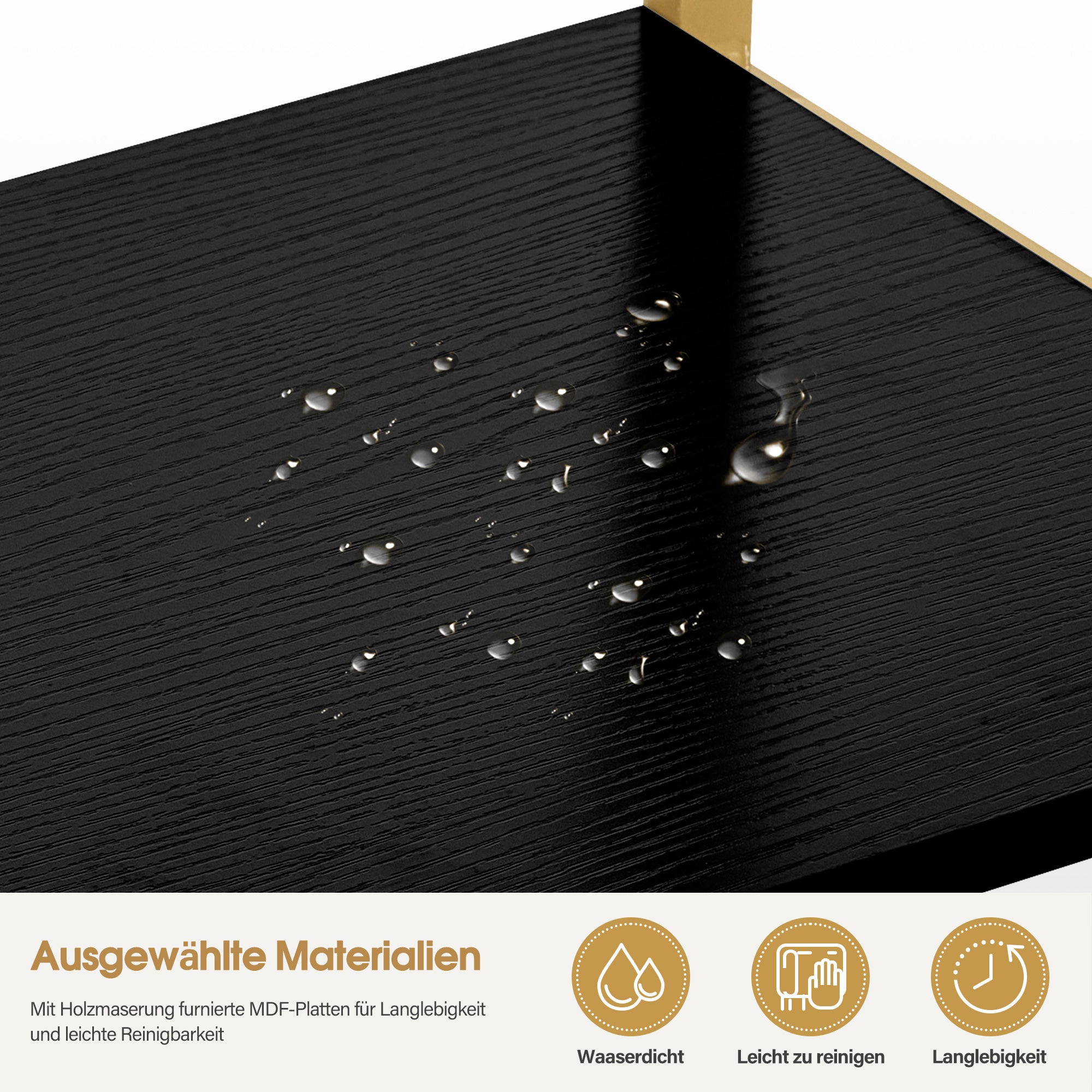 MCombo Libreria color oro, scaffale autoportante a 5 ripiani con struttura in metallo; ideale per ufficio, soggiorno, camera da letto, cucina o centro estetico; 30x80x180 cm, 5166