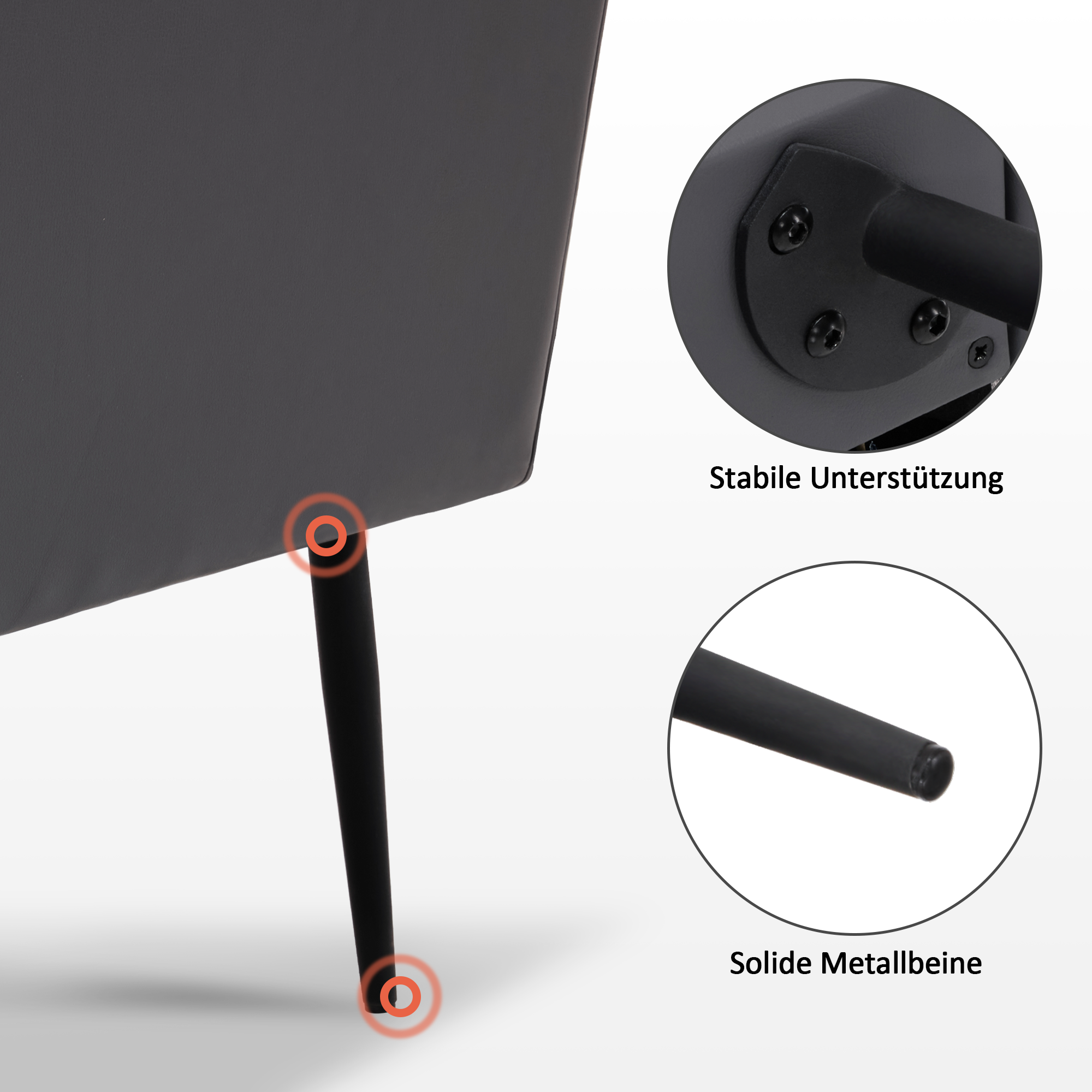 MCombo Poltrona con schienale alto e poggiapiedi, poltrona reclinabile imbottita per soggiorno, comoda poltrona da lettura, poltrona TV con schienale alto, poltrona lounge moderna, tessuto/ecopelle 4707 (grigio)