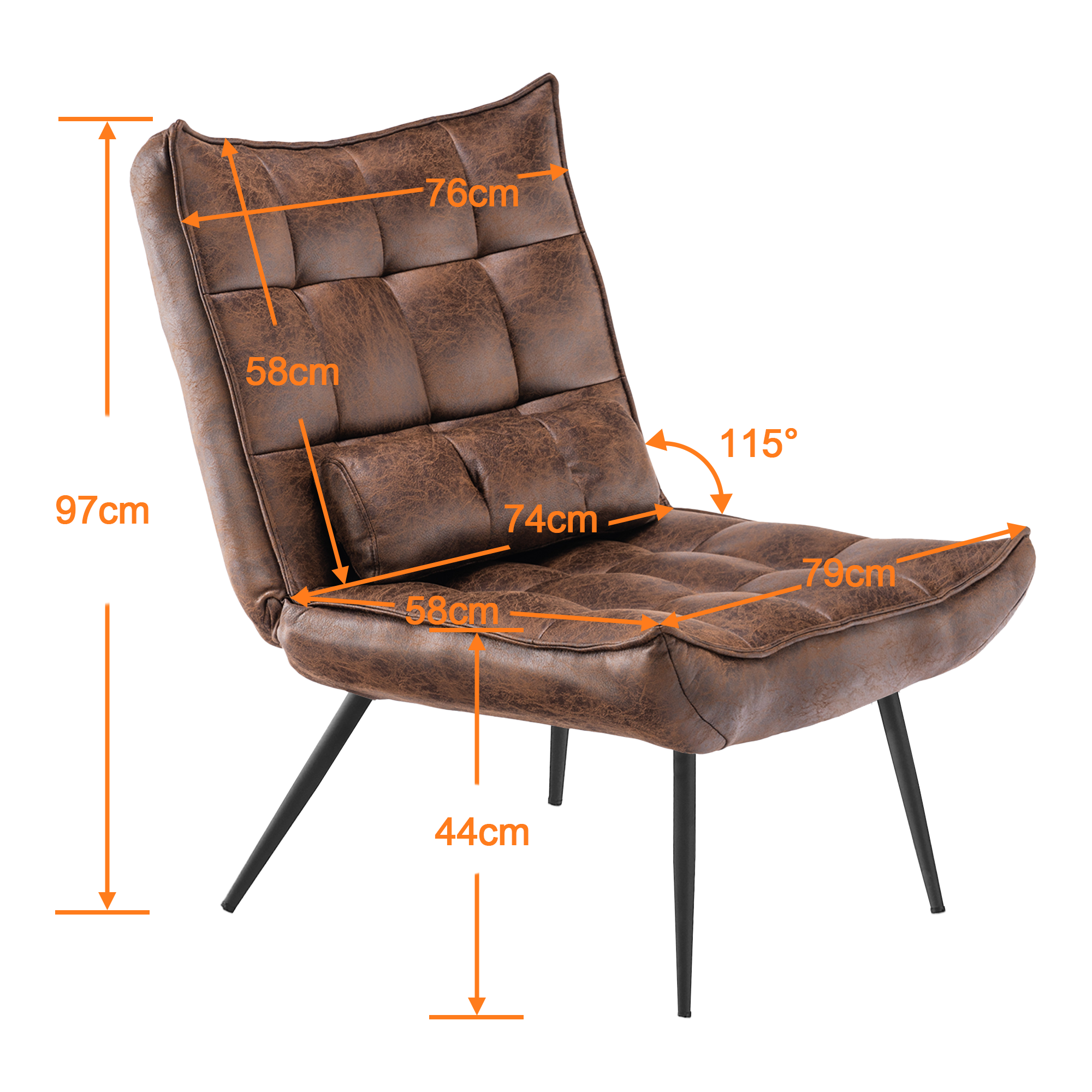 MCombo Poltrona relax / Poltrona TV / Poltrona (microfibra) 4778, 4779 – con / senza poggiapiedi