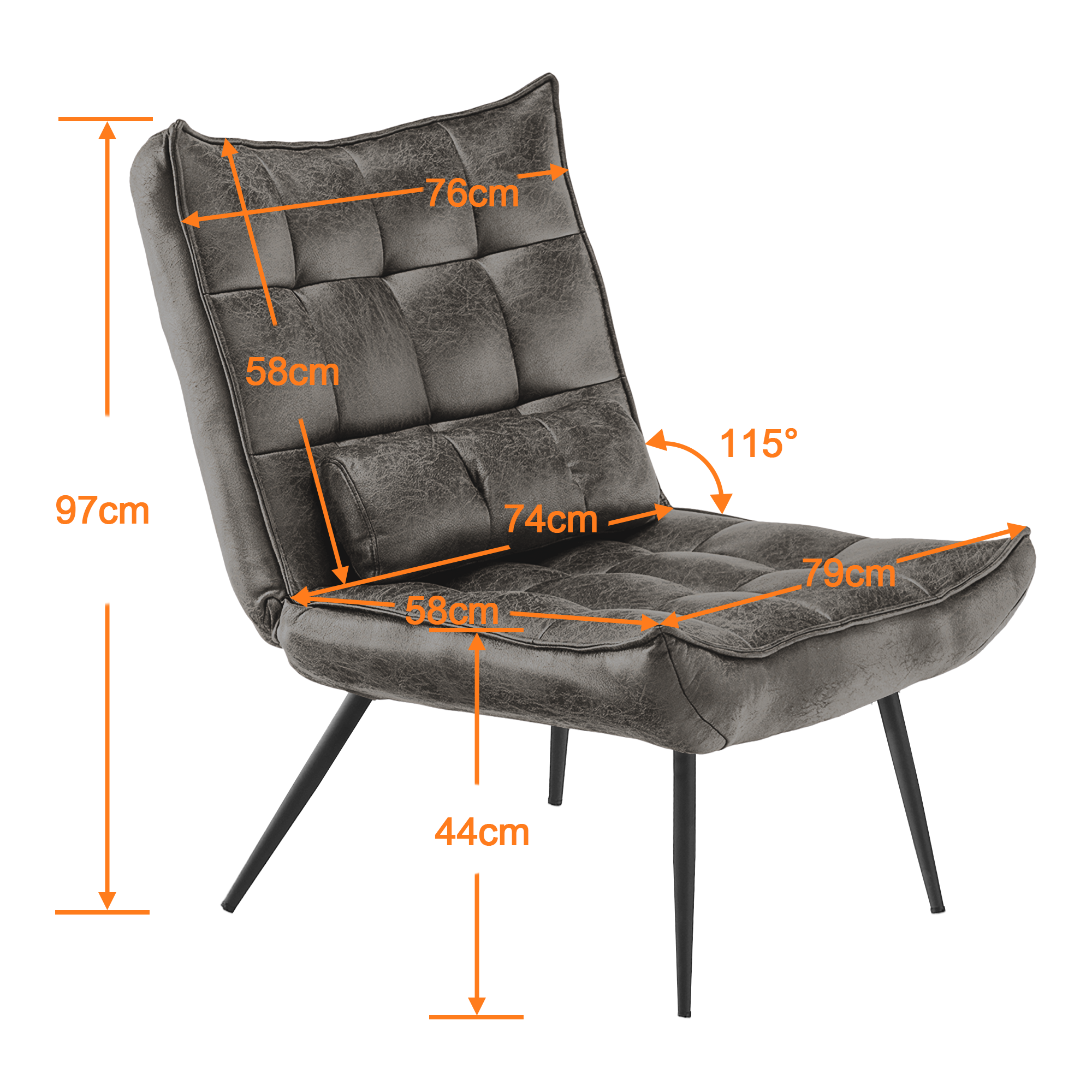 MCombo Poltrona relax / Poltrona TV / Poltrona (microfibra) 4778, 4779 – con / senza poggiapiedi
