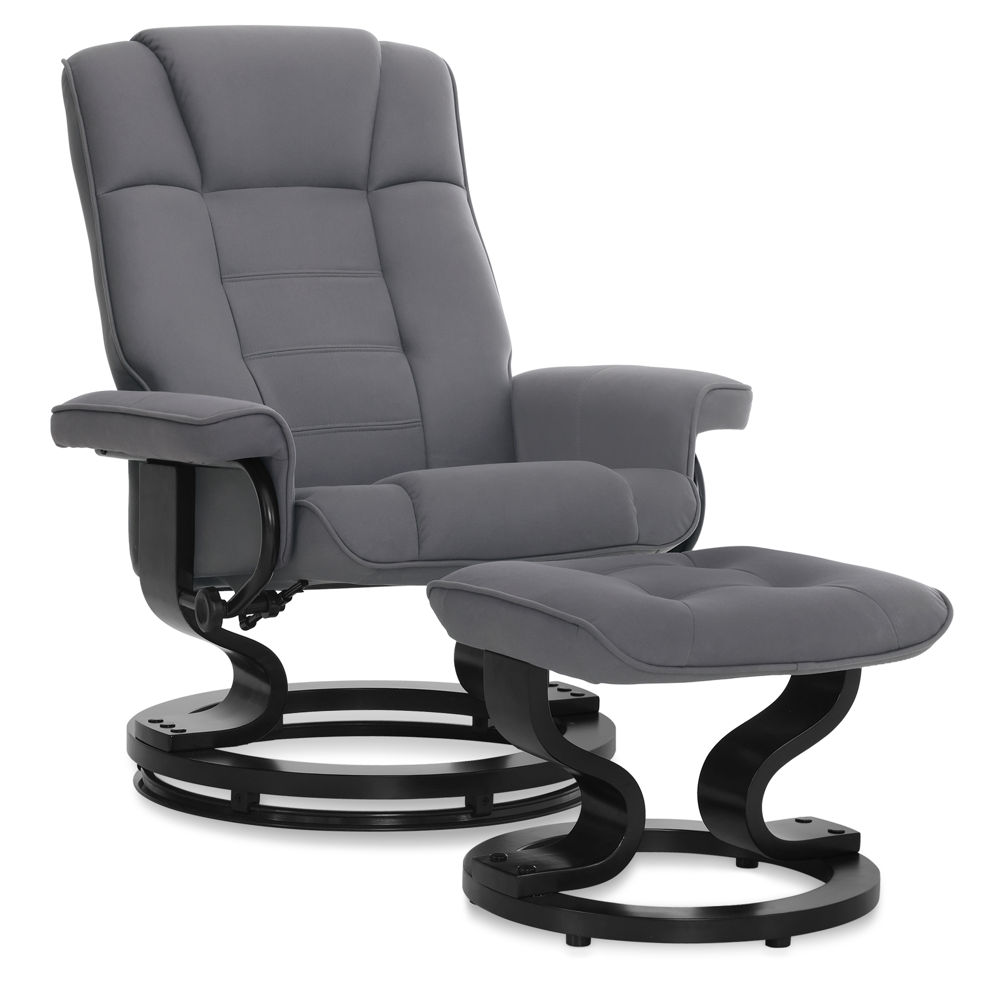 MCombo Poltrona relax con poggiapiedi, poltrona TV girevole a 360° con funzione reclinabile, poltrona TV con portata massima di 120 kg, moderna poltrona lounge per soggiorno, 9019