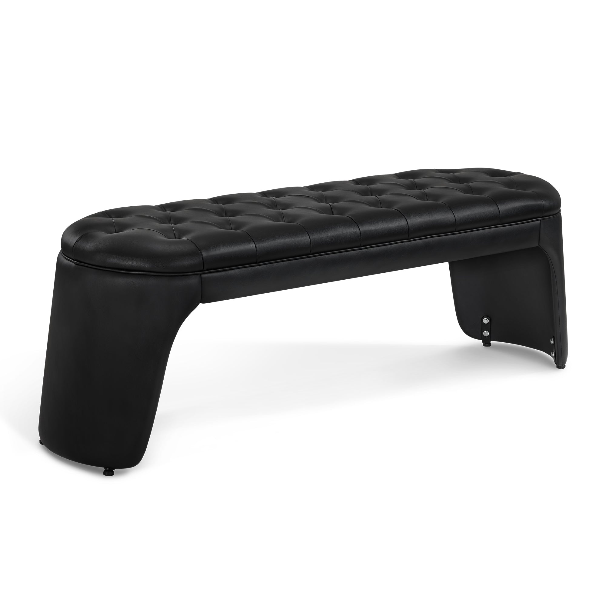 MCombo Panca a 3 posti, larghezza seduta 150 cm; panca moderna da sala d'attesa, panca imbottita per camera da letto, soggiorno o ingresso, modello W510 (Nero/Ecopelle)