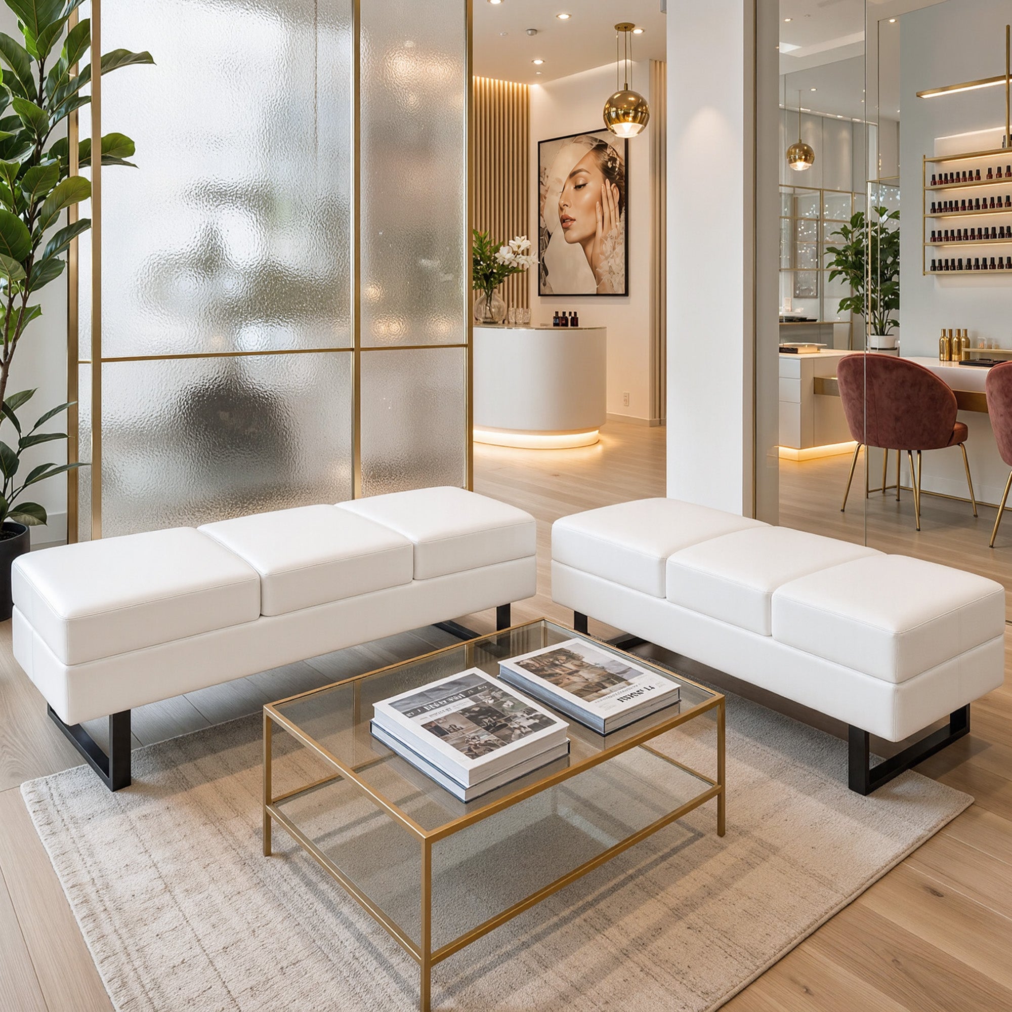 M MCombo zitbank voor 3 personen, wachtbank, gestoffeerde bank voor de slaapkamer, bedbank voor de woonkamer, schoenenbank voor de hal, W513