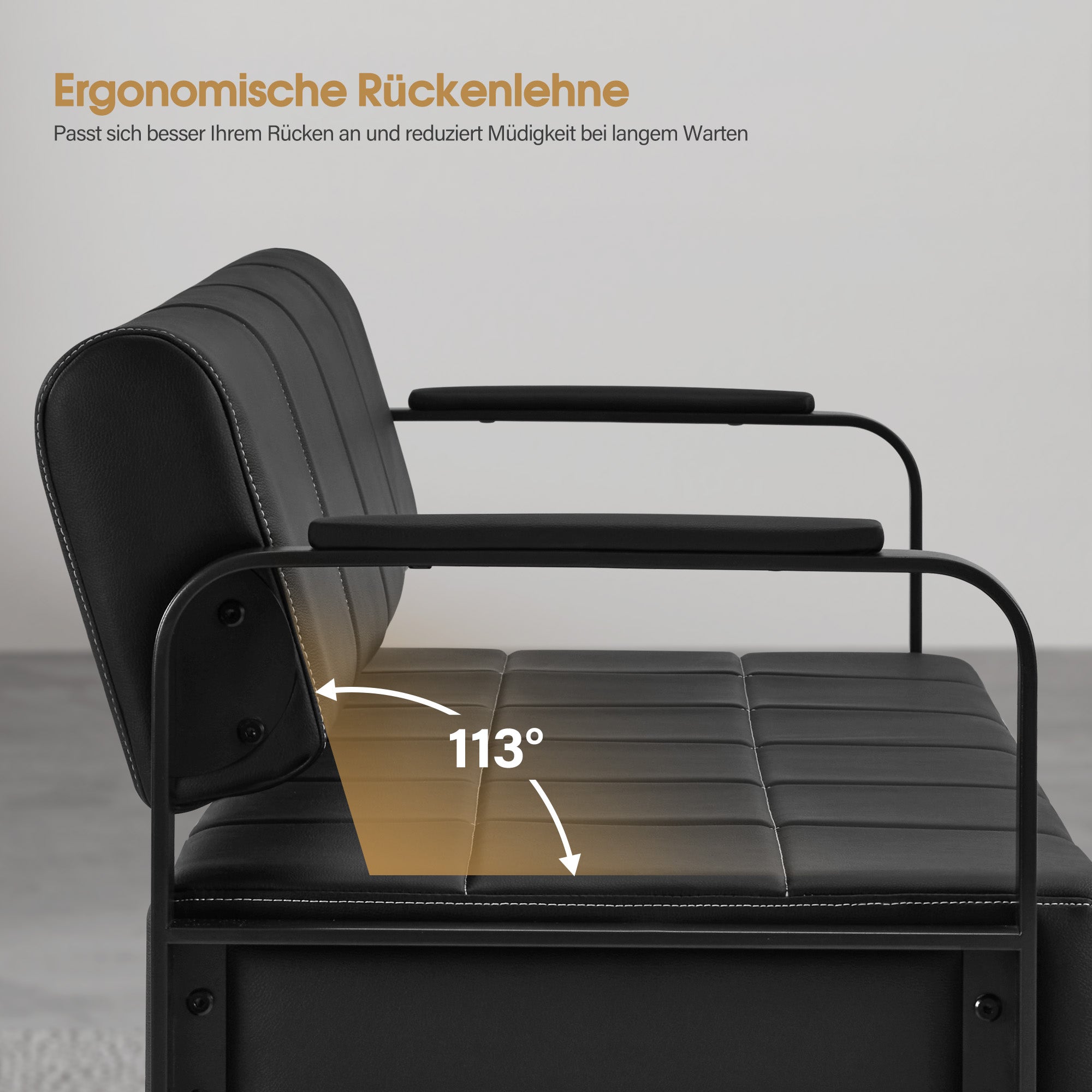 MCombo 3-zitsbank met armleuning, kussenbank met rugleuning, wachtbank, woonkamerbank W528