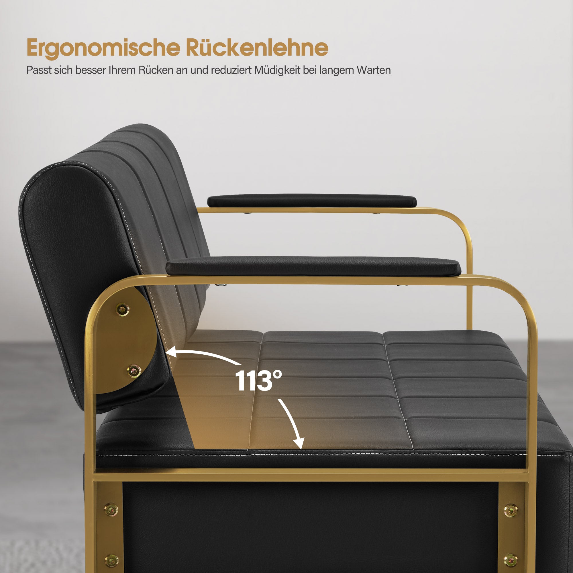 MCombo 3-zitsbank met armleuning, kussenbank met rugleuning, wachtbank, woonkamerbank W528