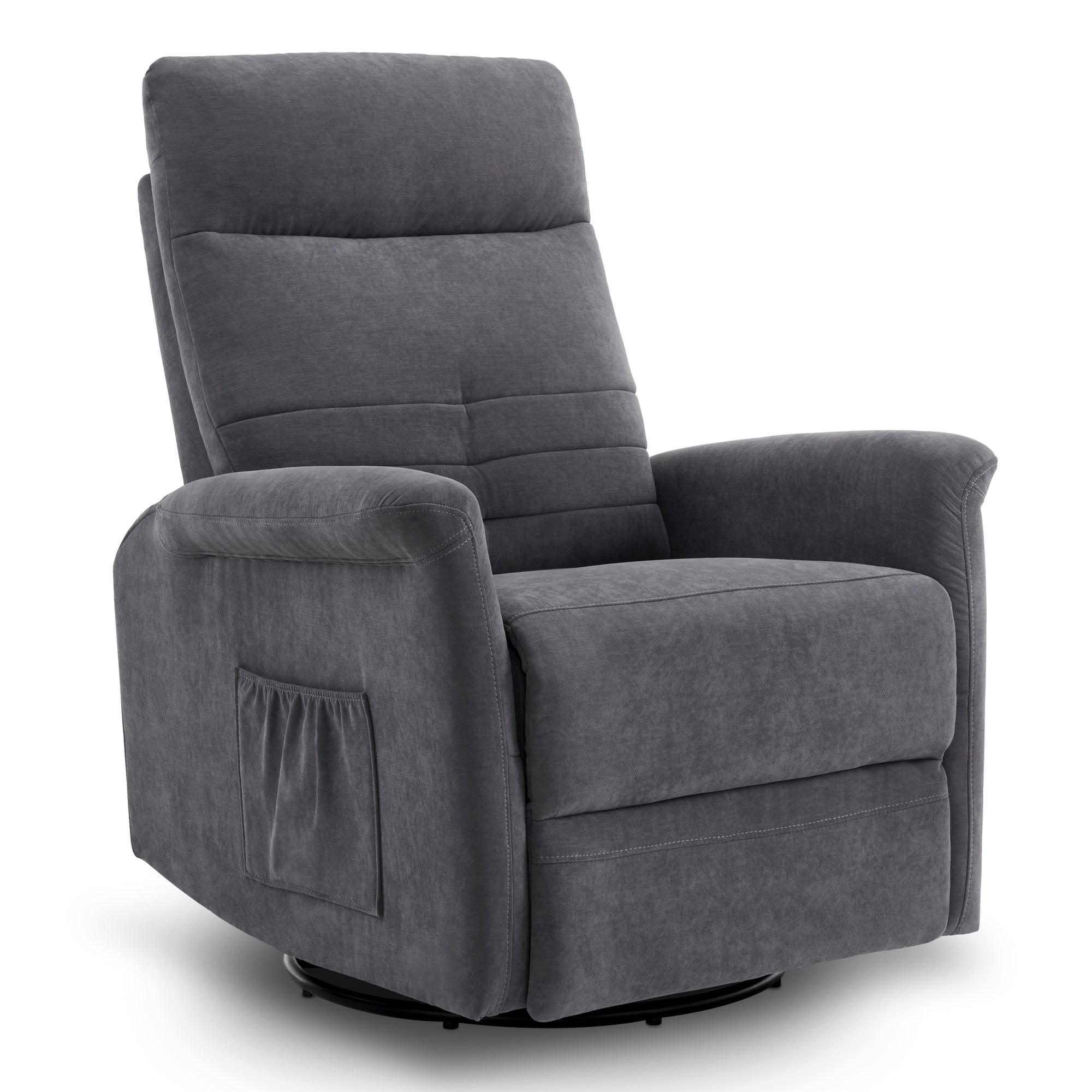 MCombo Poltrona TV relax con funzione reclinabile, manuale, poltrona massaggiante con funzione riscaldante, poltrona TV con funzione dondolo e girevole, rotazione a 270°,  7013