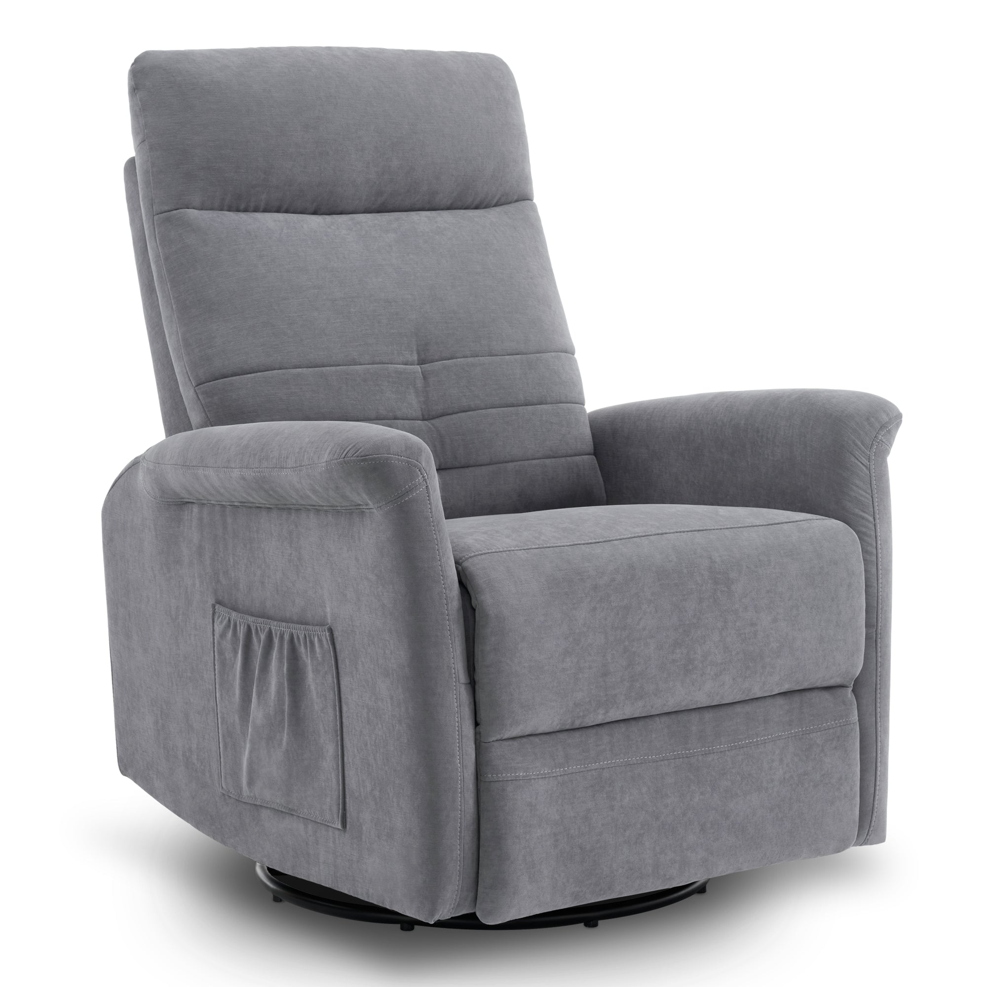 MCombo Poltrona TV relax con funzione reclinabile, manuale, poltrona massaggiante con funzione riscaldante, poltrona TV con funzione dondolo e girevole, rotazione a 270°,  7013