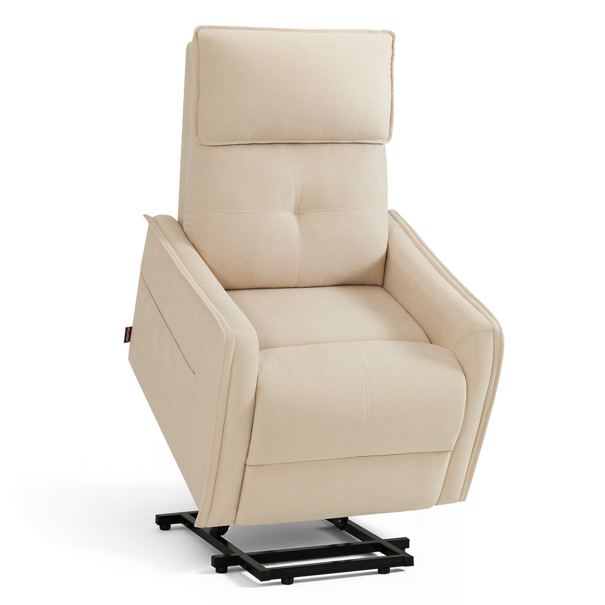 M MCombo elektrische tv-fauteuil met opsta-hulp, tv-fauteuil met ligfunctie tot 135°, massage en verwarming, kleine opsta-fauteuil, seniorenfauteuil voor woonkamer 7027 (stof)