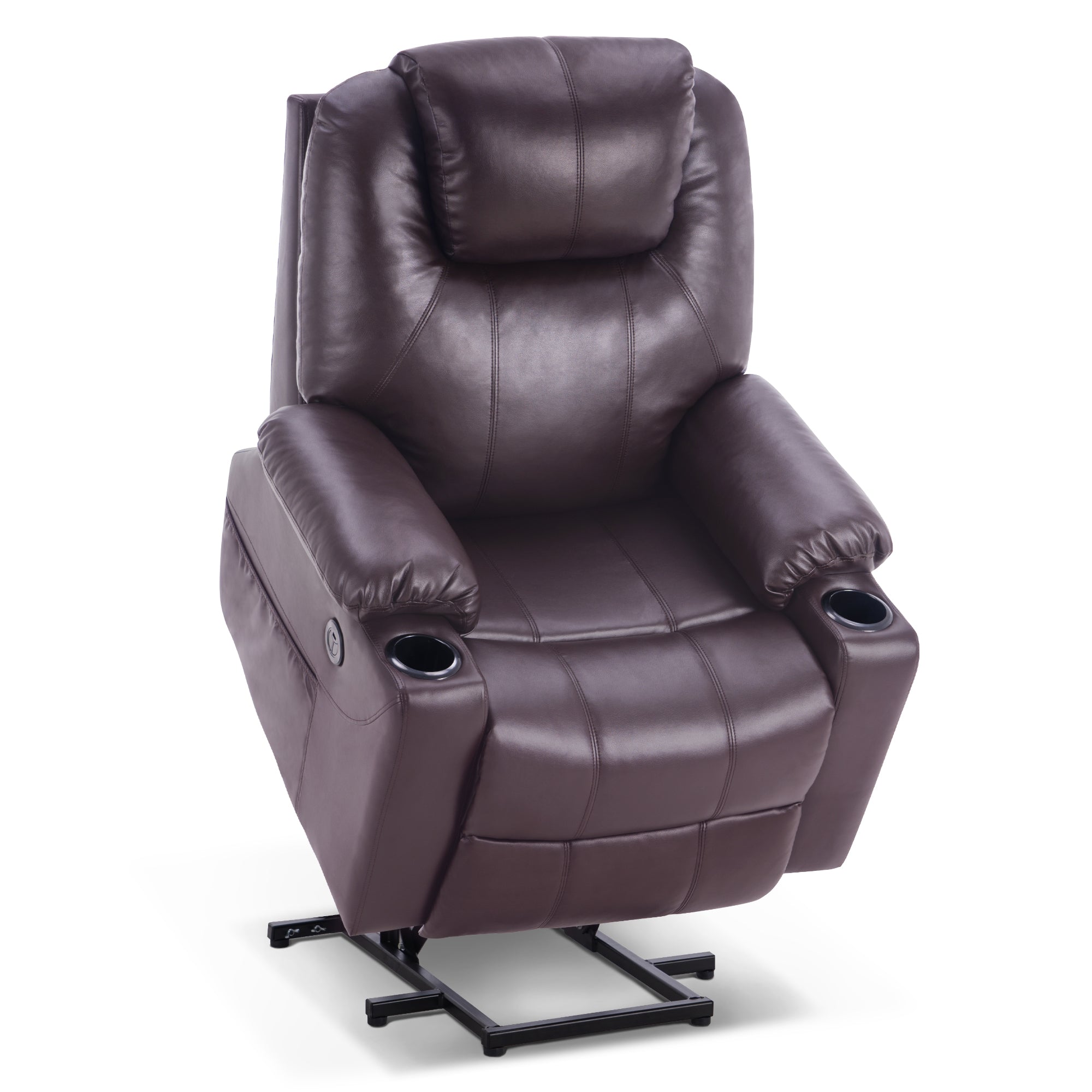 MCombo Poltrona TV elettrica reclinabile con sollevamento assistito, reclinabile fino a 140°, poltrona massaggiante con funzione riscaldante, regolabile tramite pulsanti e telecomando, con porta USB, 7040