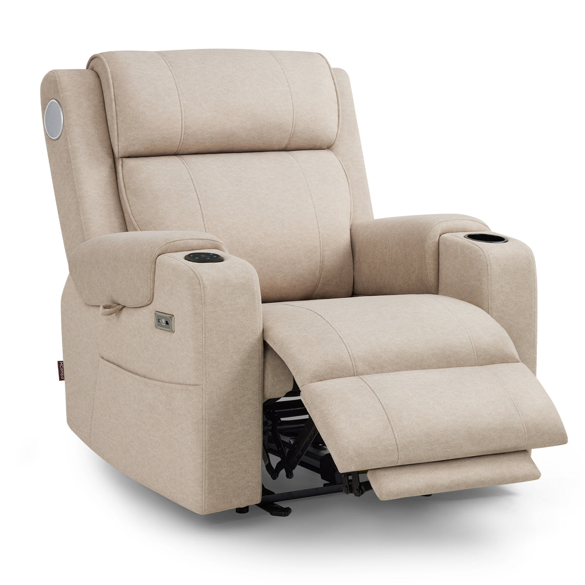 M MCombo Fernsehsessel Elektrisch Verstellbar, Relaxsessel mit Liegefunktion, Bluetooth-Lautsprechern, Verstellbare Kopfstütze, Massage & Wärmefunktion, 35D Vollschaum-Sitzkissen 7053