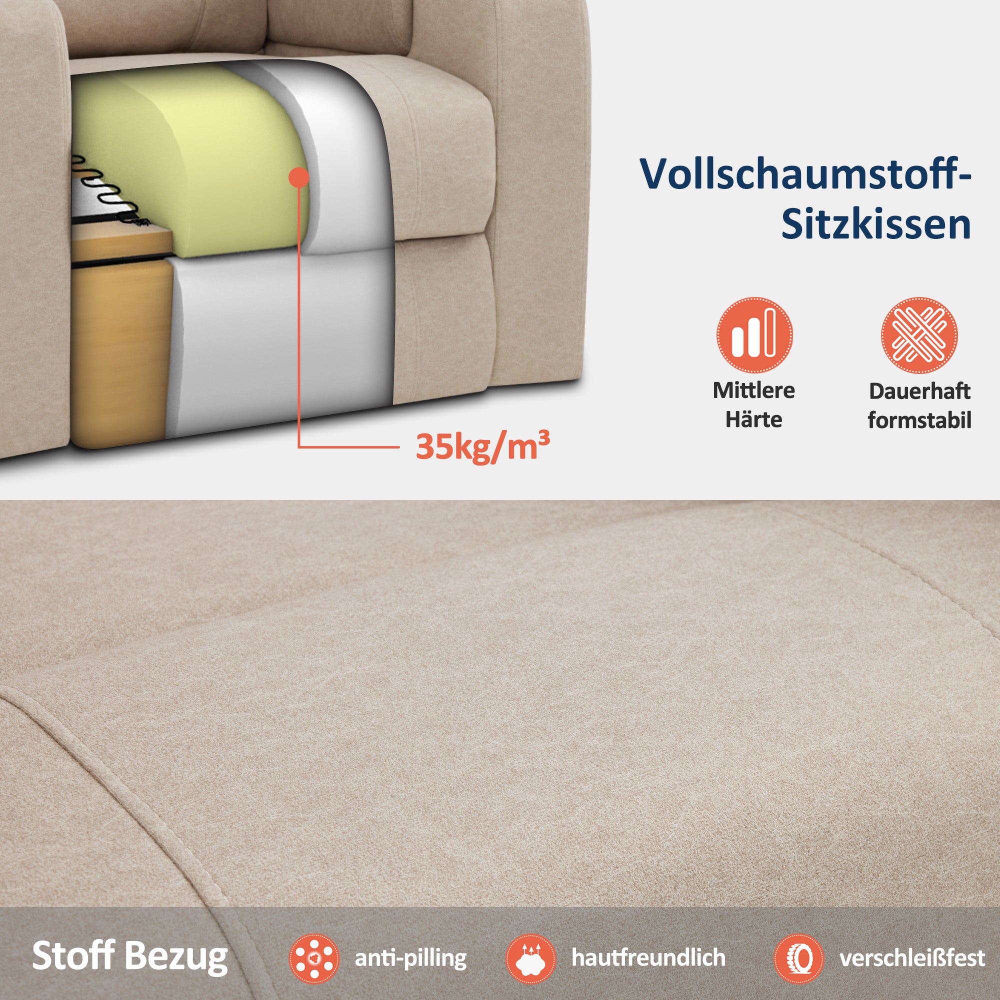 M MCombo Fernsehsessel Elektrisch Verstellbar, Relaxsessel mit Liegefunktion, Bluetooth-Lautsprechern, Verstellbare Kopfstütze, Massage & Wärmefunktion, 35D Vollschaum-Sitzkissen 7053