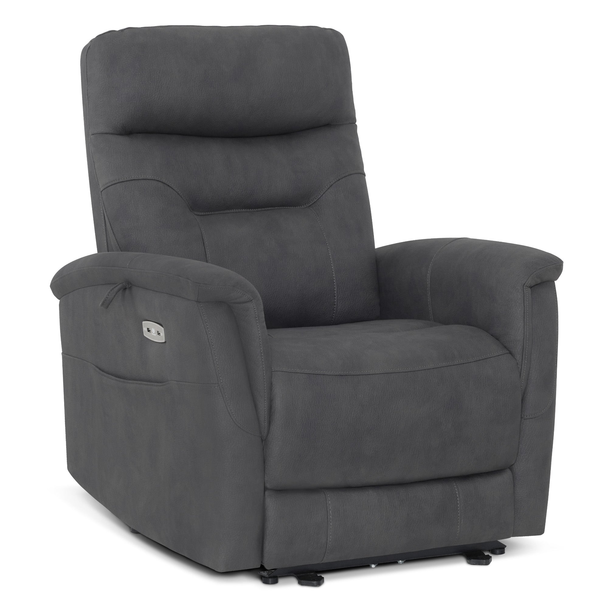 MCombo Poltrona relax con funzione reclinabile, poltrona TV regolabile elettricamente, poltrona reclinabile, USB e tasca laterale, poltrona reclinabile per soggiorno, 7077