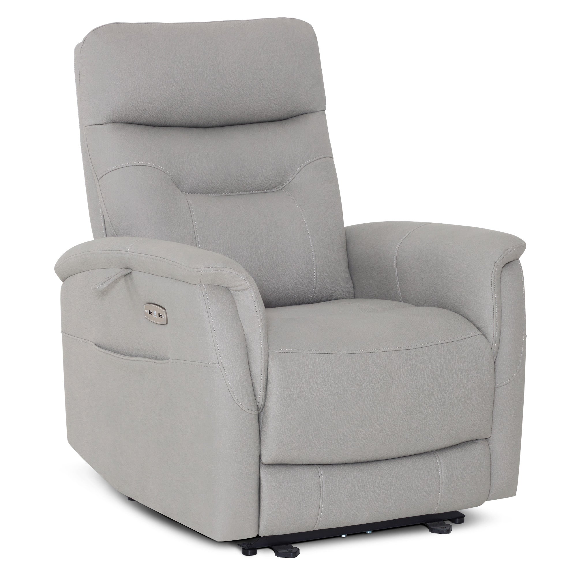 MCombo Poltrona relax con funzione reclinabile, poltrona TV regolabile elettricamente, poltrona reclinabile, USB e tasca laterale, poltrona reclinabile per soggiorno, 7077