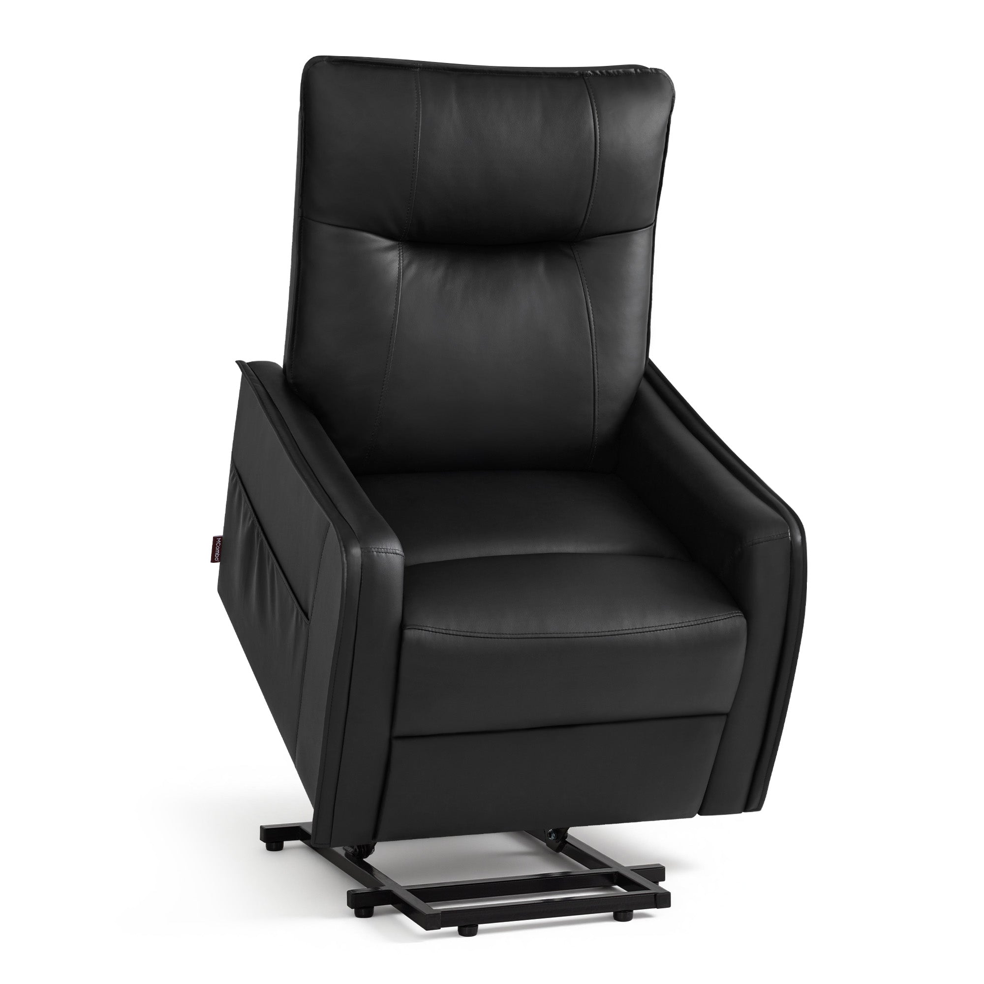 M MCombo elektrische fauteuil met opsta-hulp, fauteuil met ligfunctie tot 140°, massage en verwarming, kleine opsta-fauteuil, seniorenfauteuil voor woonkamer 7089