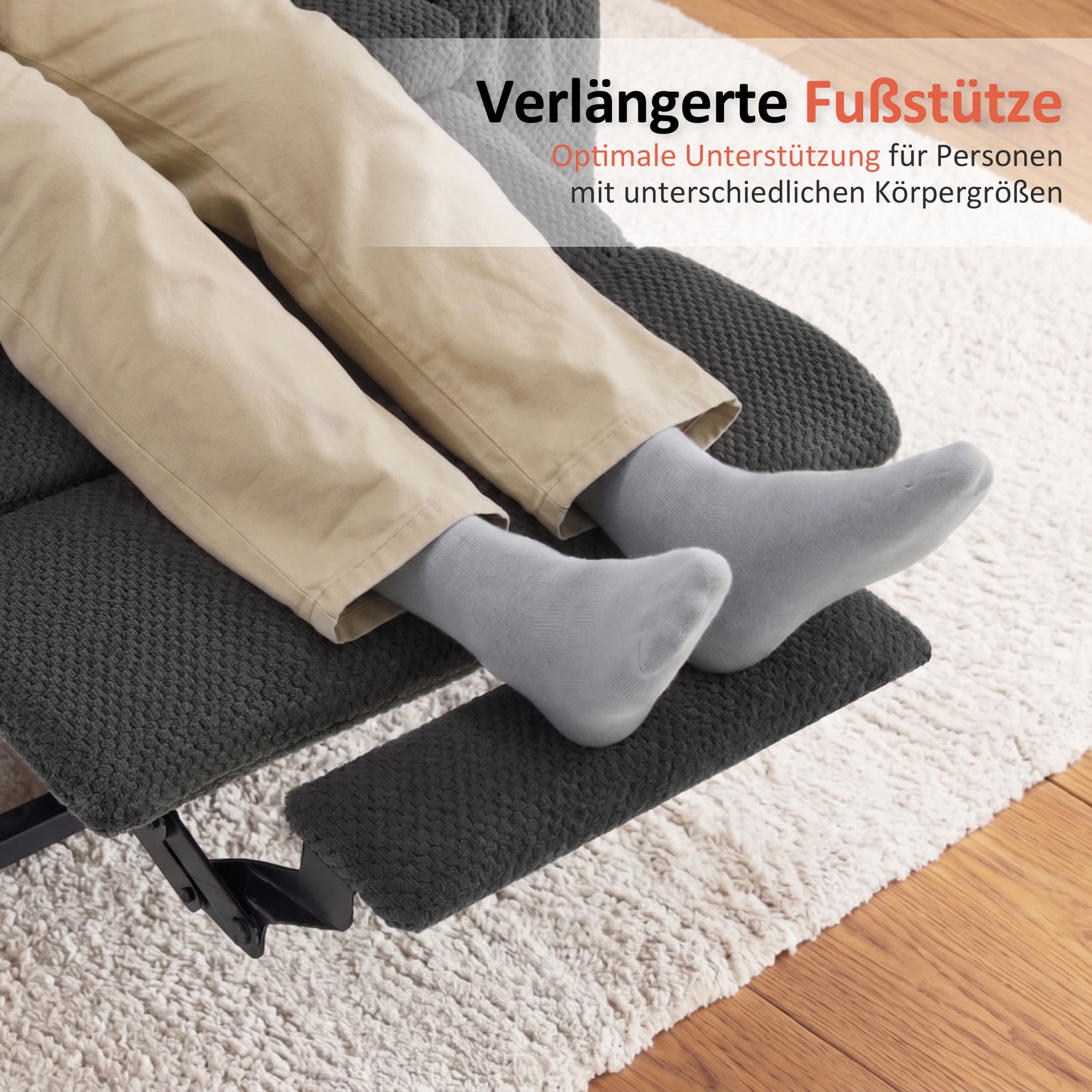 MCombo Poltrona relax elettrica a 3 motori con sistema di sollevamento assistito; schienale, poggiatesta e poggiapiedi regolabili in modo indipendente; inclinazione fino a 165°; cuscino della seduta in schiuma ad alta densità 35D (Modello 7546)