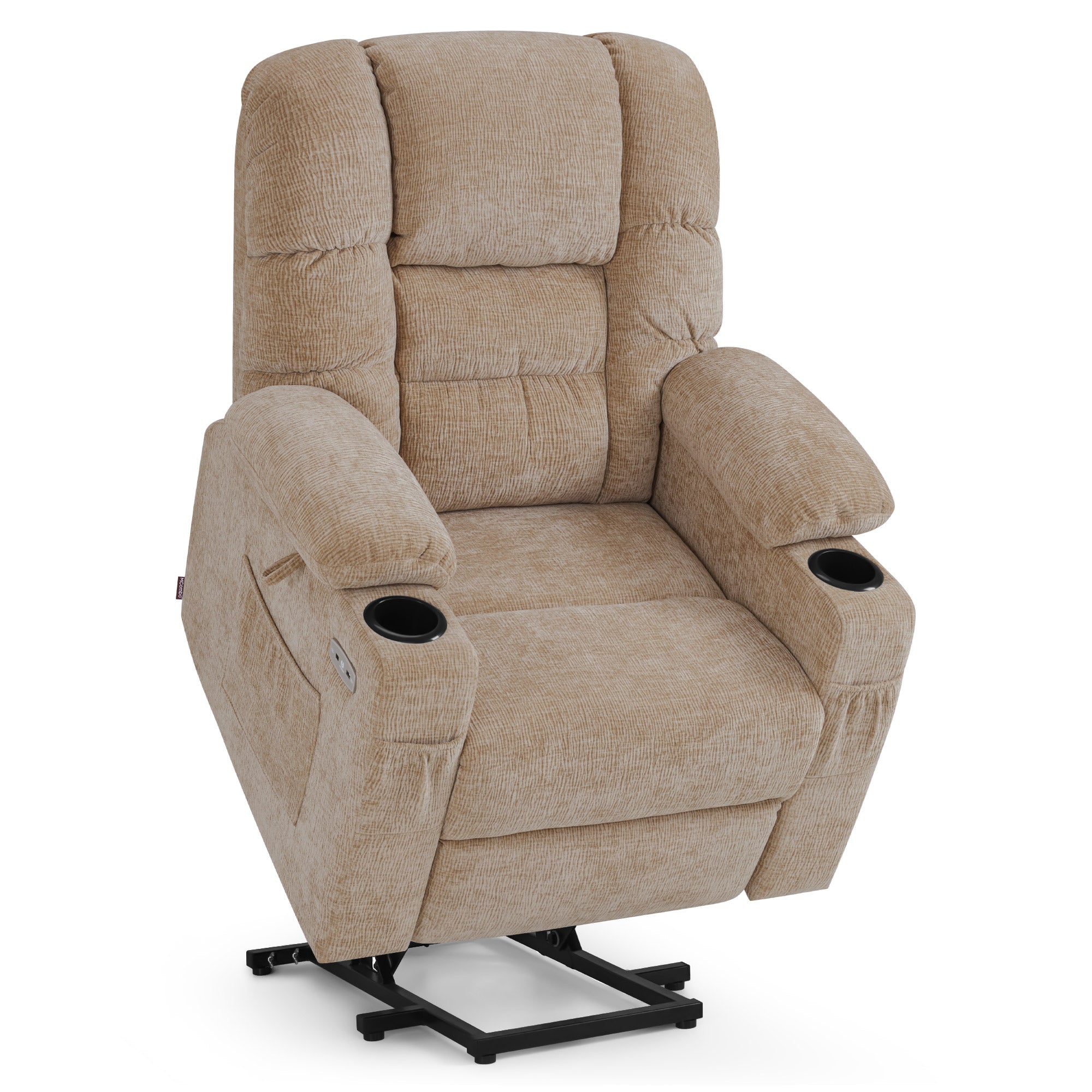 MCombo Poltrona relax elettrica con funzione di sollevamento 7550, dotata di 3 motori a regolazione indipendente, inclinazione fino a 170°, poggiapiedi esteso e porta USB; ideale per il soggiorno di anziani.