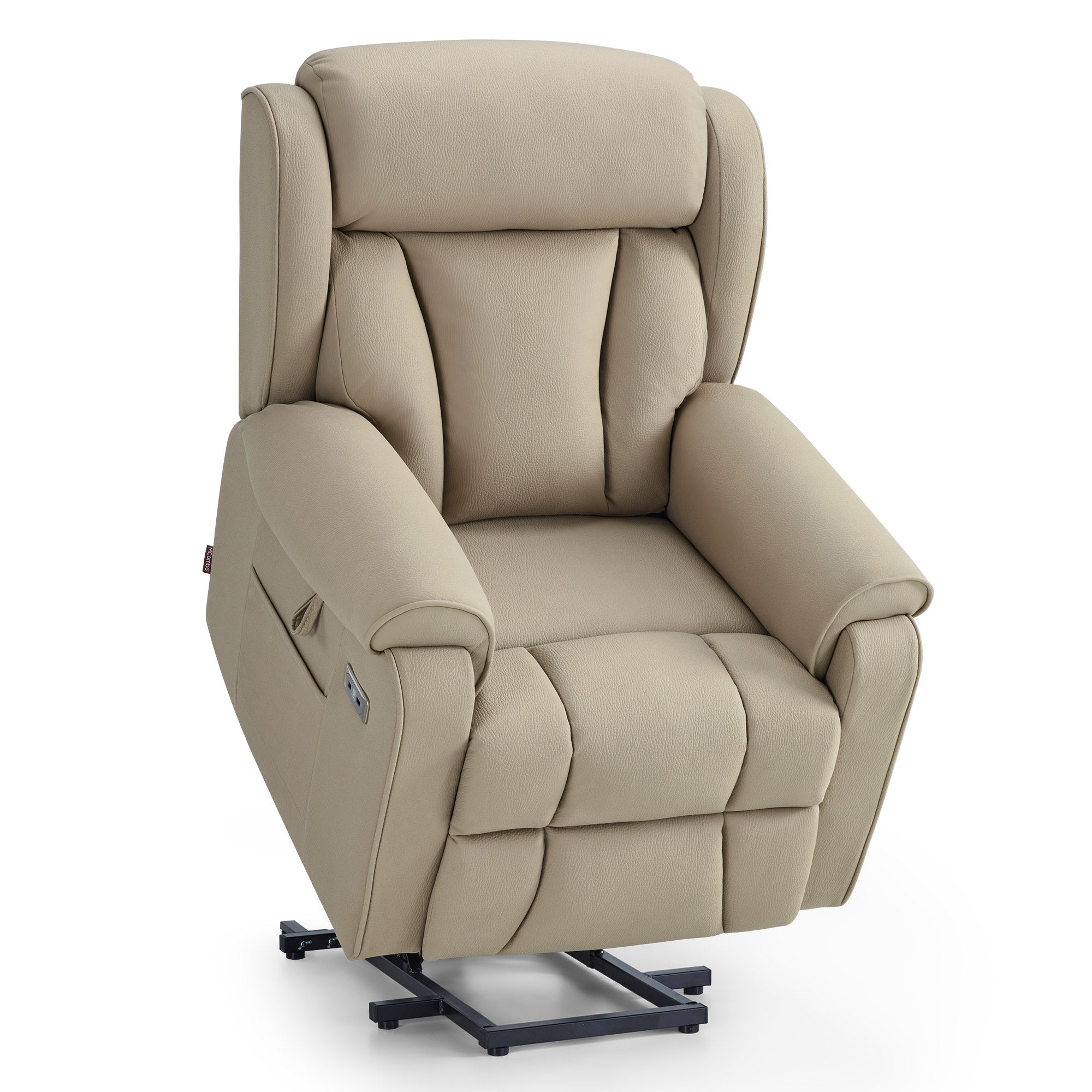 M MCombo 4-Motoren-Fernsehsessel met Opstahulp Elektrisch, Elektrische Lenden- & Hoofdkussen 165° Zero-Gravity Stoel met Opstahulp, Massage & Verwarming 7558