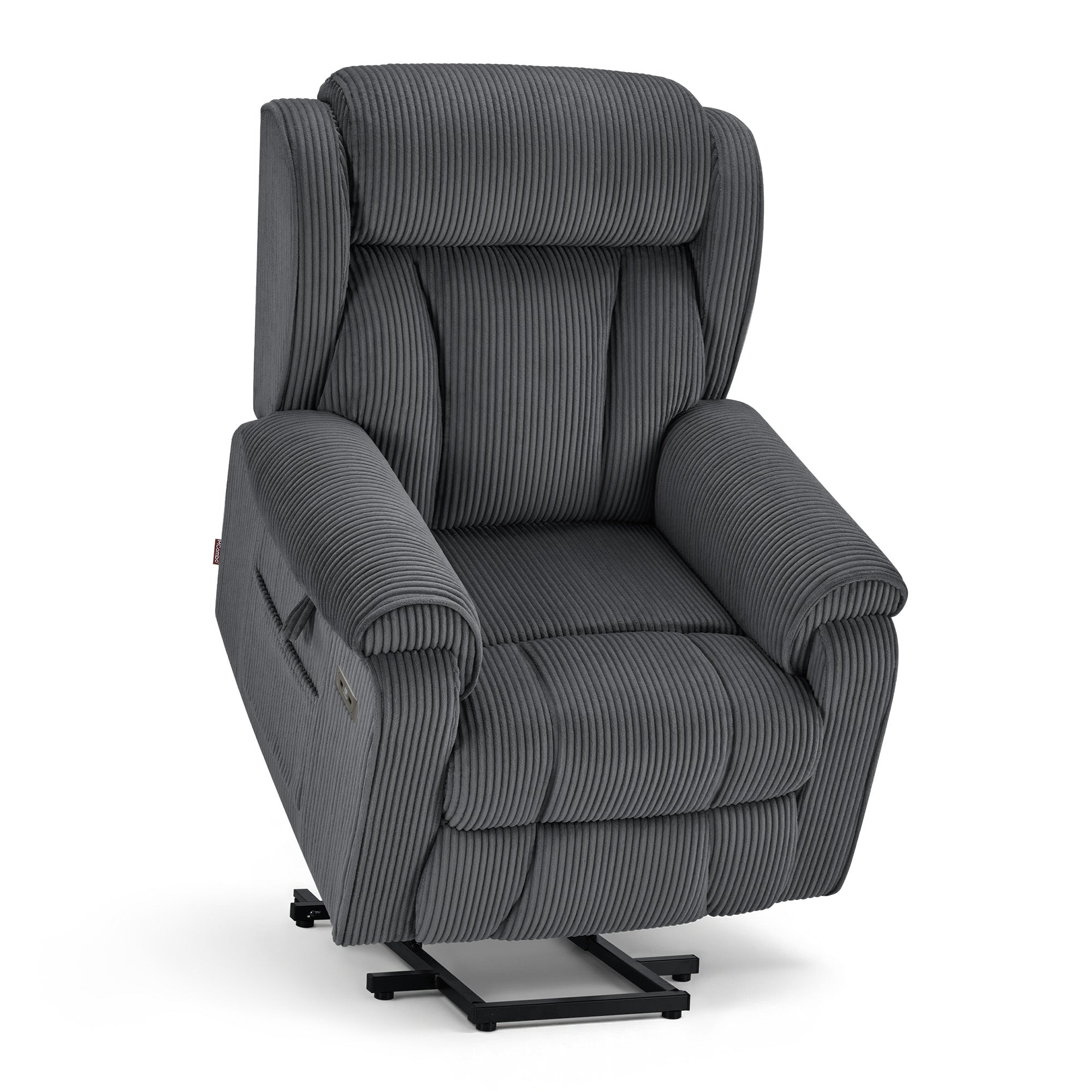 M MCombo 4-Motoren-Fernsehsessel met Opstahulp Elektrisch, Elektrische Lenden- & Hoofdkussen 165° Zero-Gravity Stoel met Opstahulp, Massage & Verwarming 7558